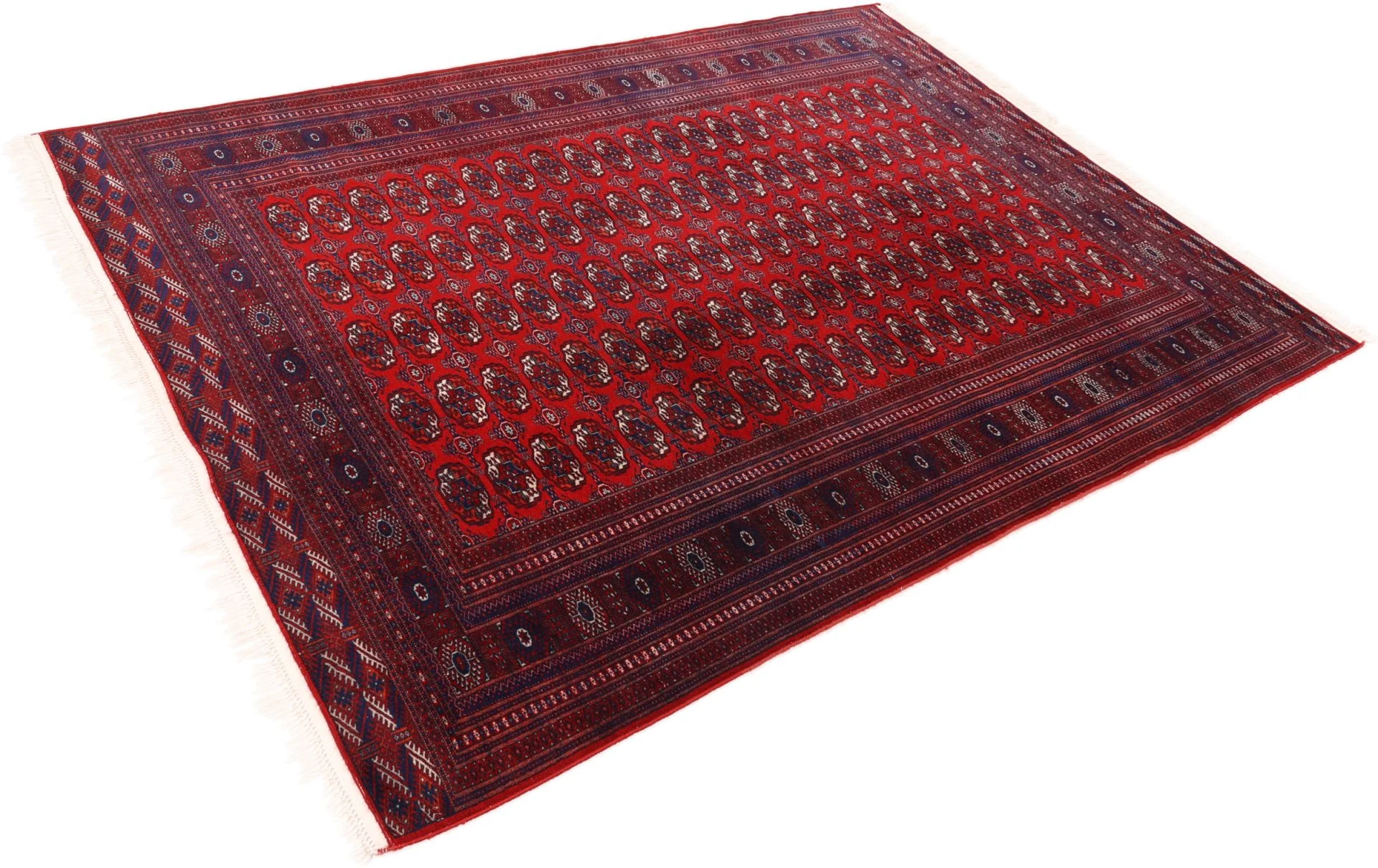 perserteppich-buchara-228-x-306-cm-schurwolle-handgeknupft-tekke-9 Hand-Knotted Wool Persian Rug, 228 × 306 cm