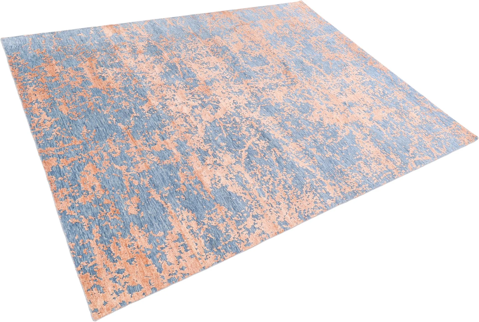 Hand-Knotted Wool & Silk Indian Rug, 246 × 318 cm
