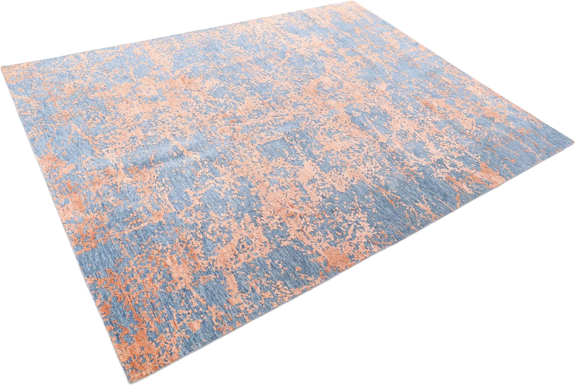 Hand-Knotted Wool & Silk Indian Rug, 246 × 318 cm