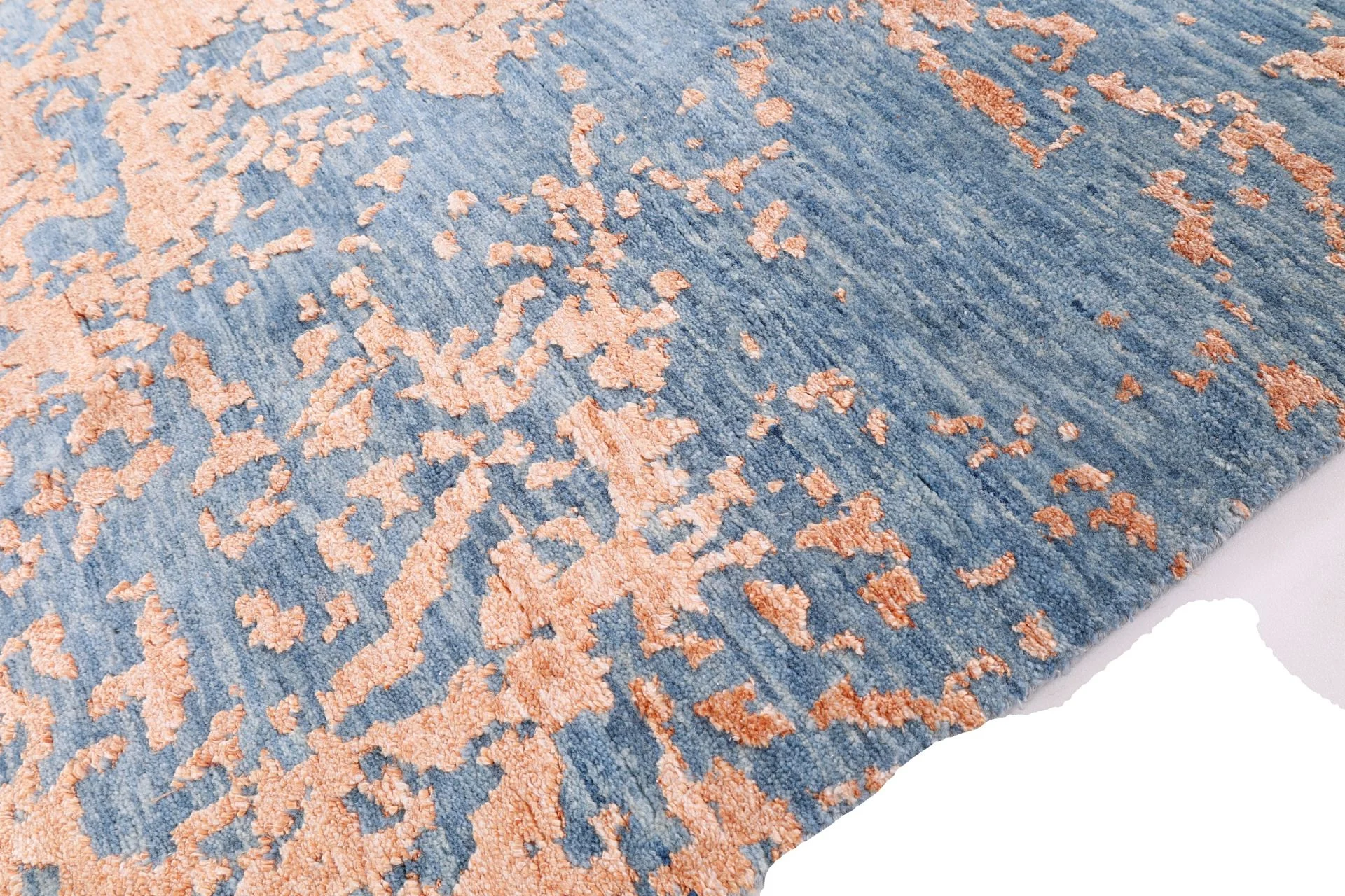 Hand-Knotted Wool & Silk Indian Rug, 246 × 318 cm