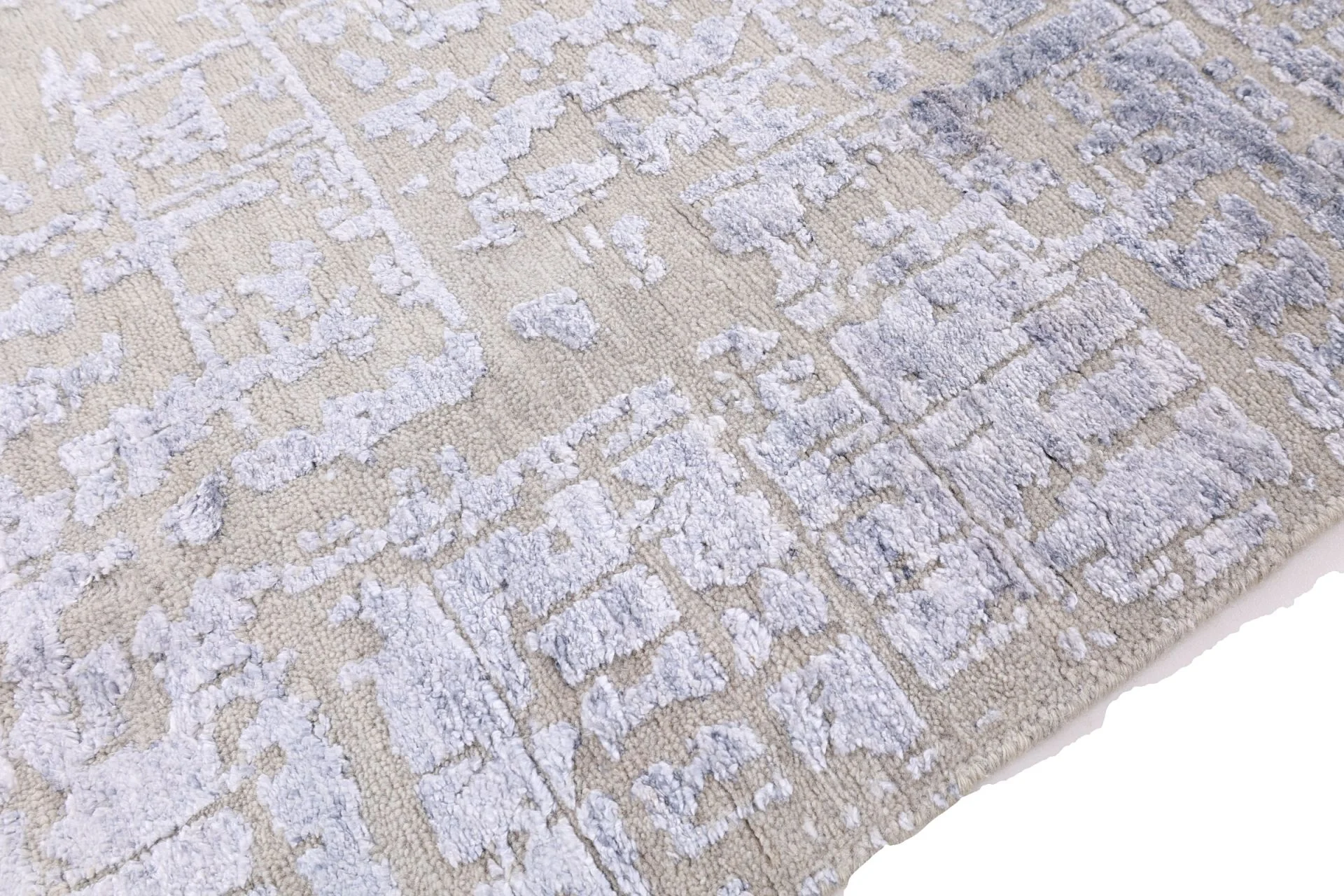 Hand-Knotted Wool & Silk Indian Rug, 238 × 312 cm
