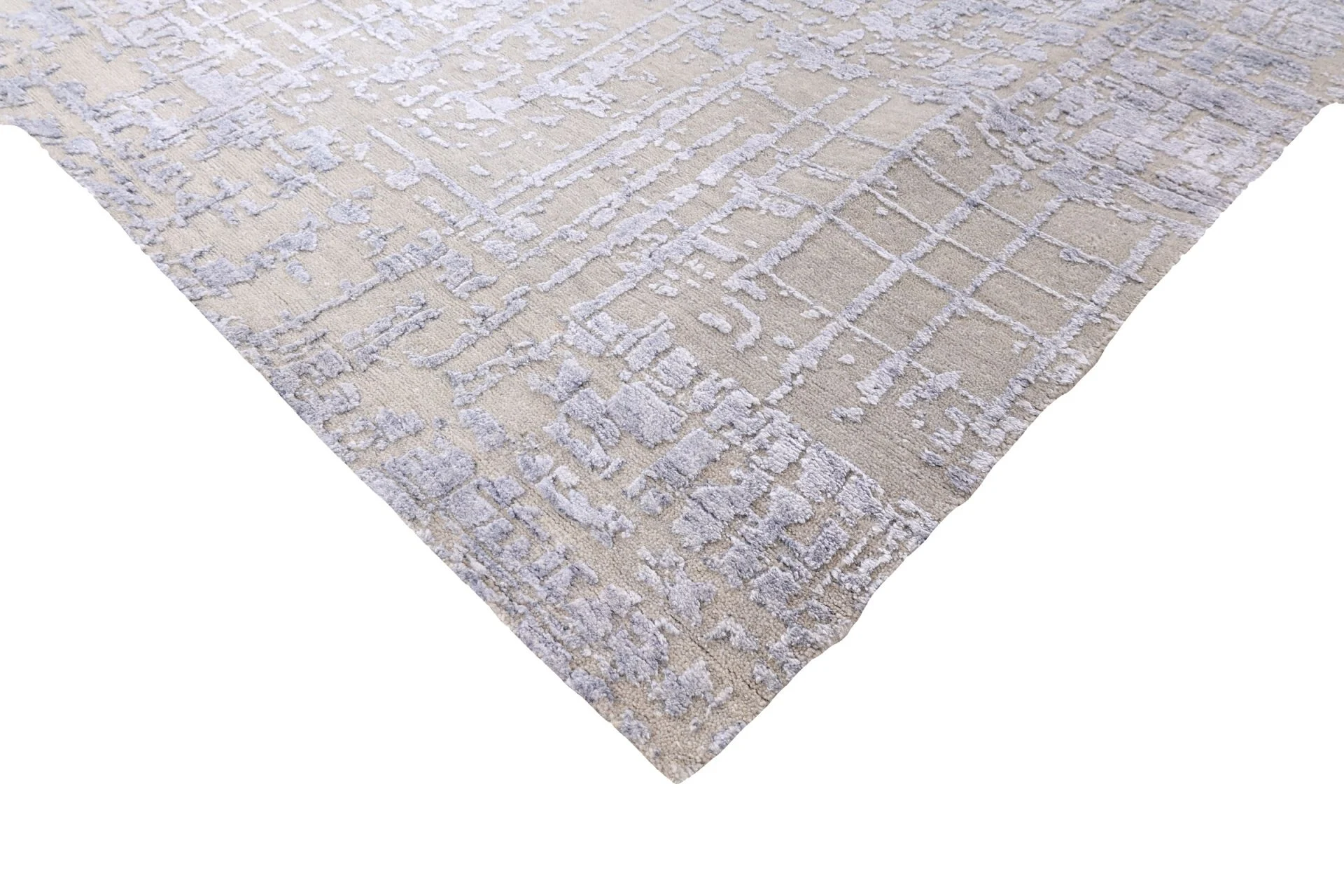 Hand-Knotted Wool & Silk Indian Rug, 238 × 312 cm