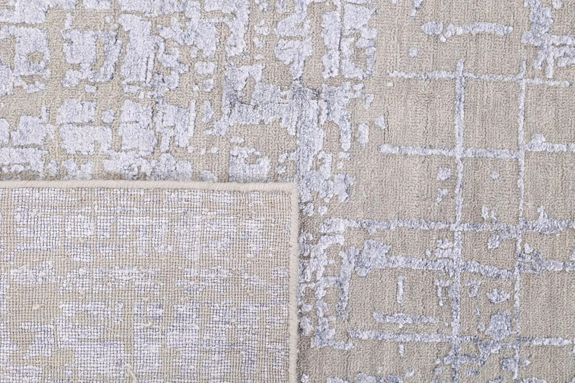 Hand-Knotted Wool & Silk Indian Rug, 238 × 312 cm