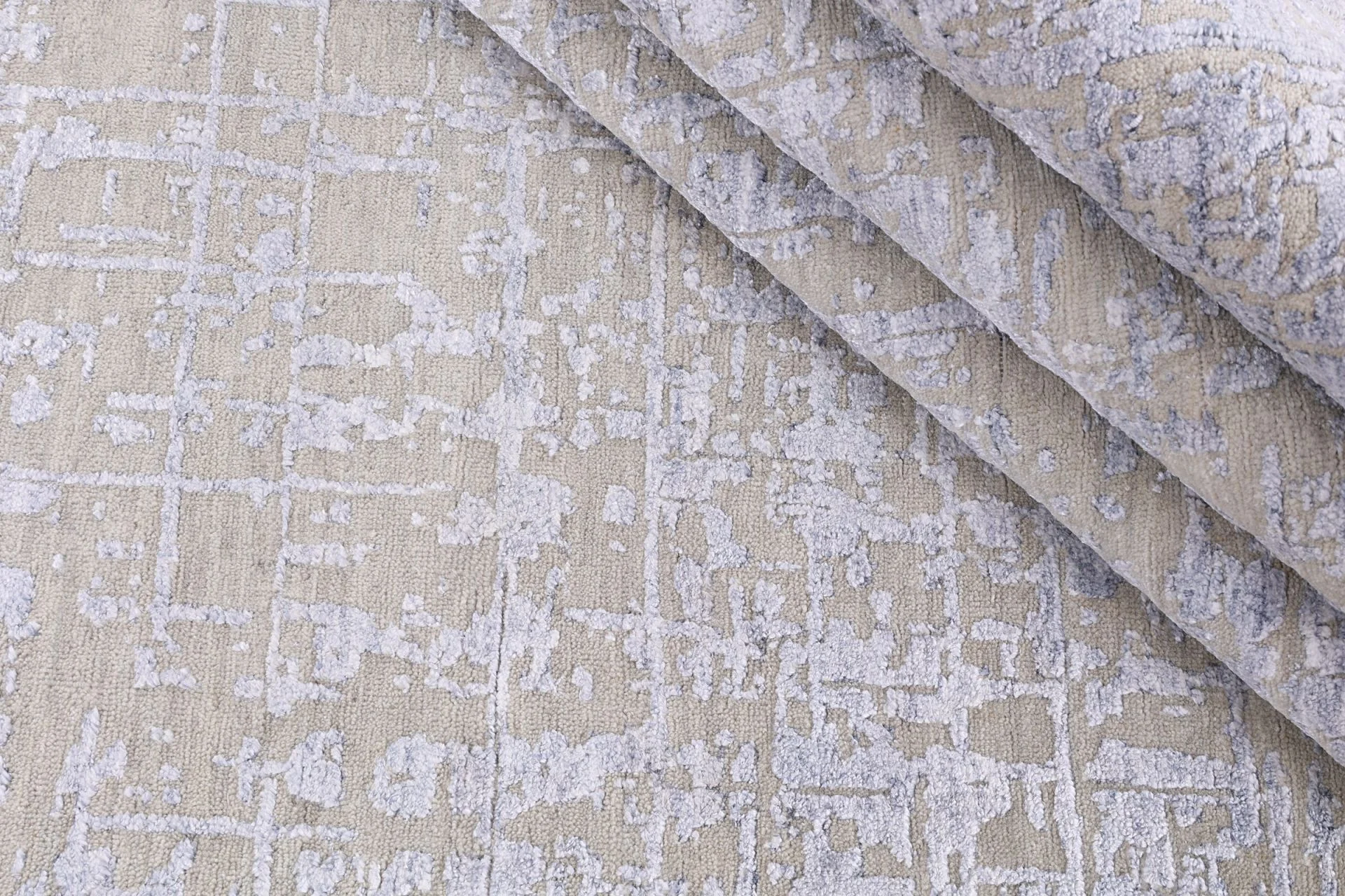 Hand-Knotted Wool & Silk Indian Rug, 238 × 312 cm
