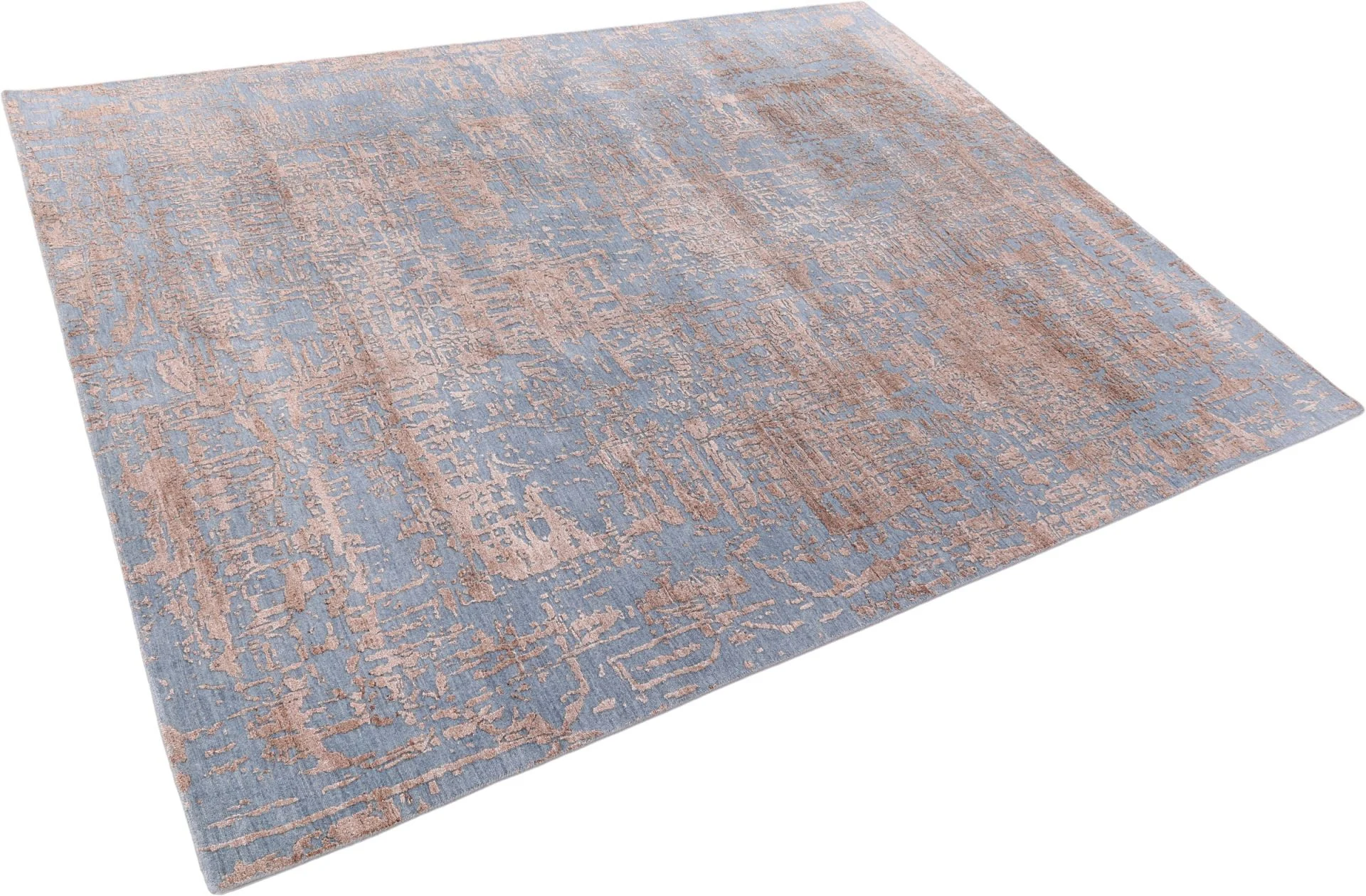 Indian Rug — hand-knotted, 244 × 308 cm, Wool & Silk