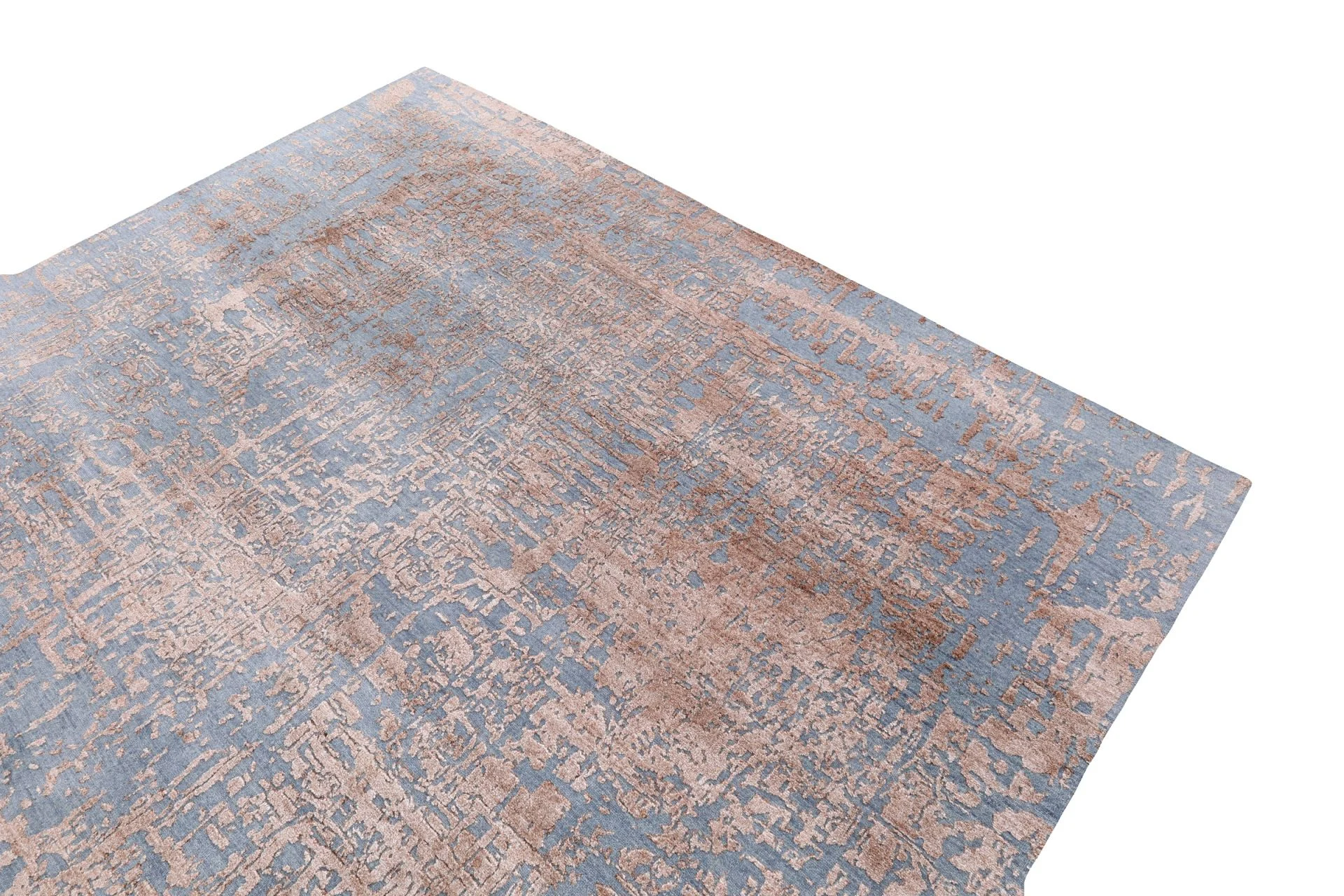 Indian Rug — hand-knotted, 244 × 308 cm, Wool & Silk