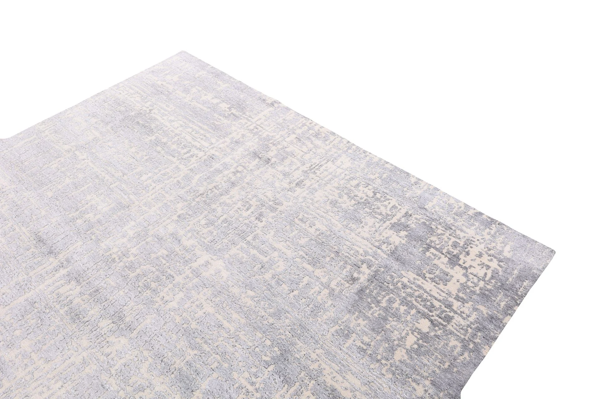 Hand-Knotted Wool & Silk Indian Rug, 241 × 302 cm