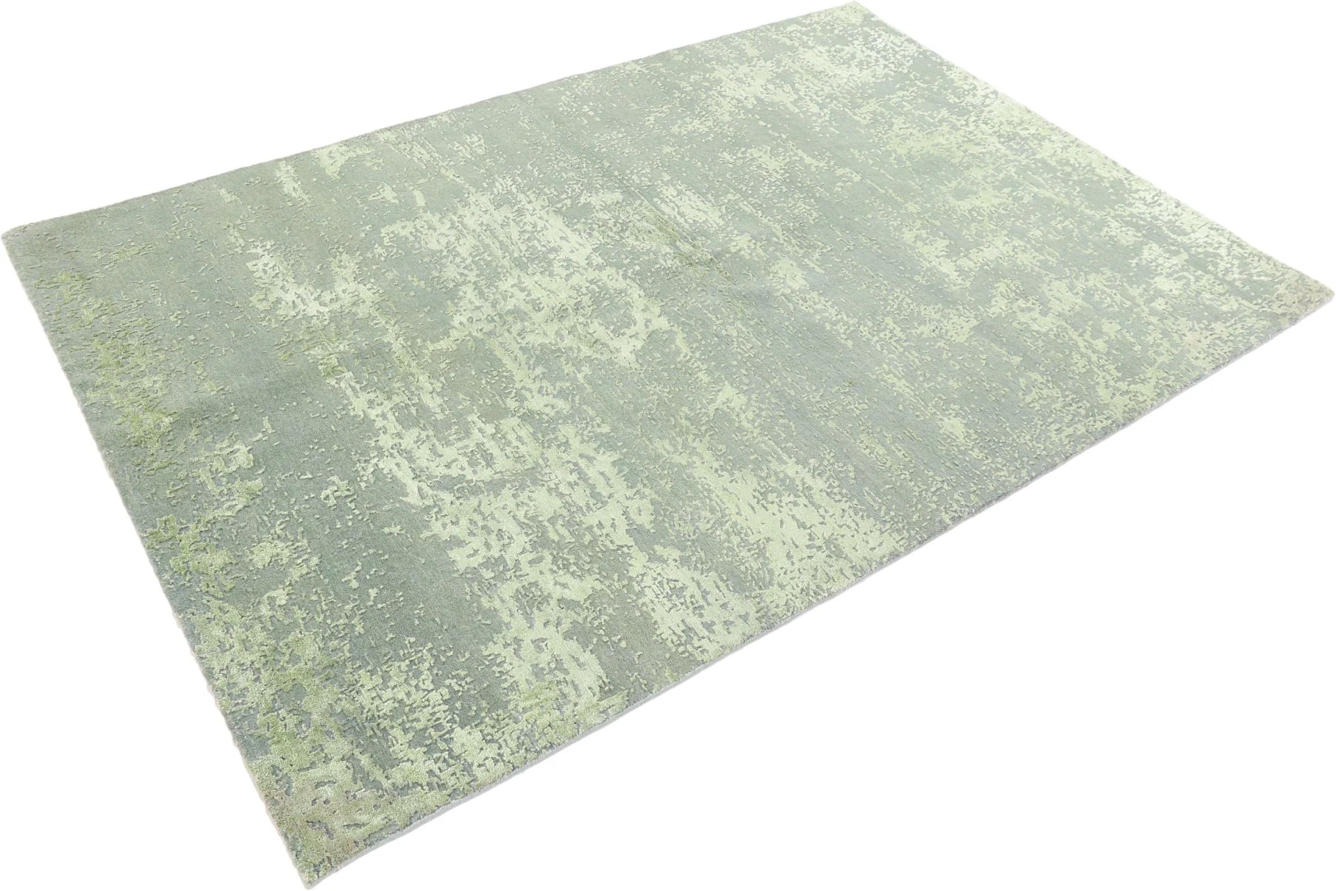Hand-Knotted Wool & Silk Indian Rug, 167 × 241 cm