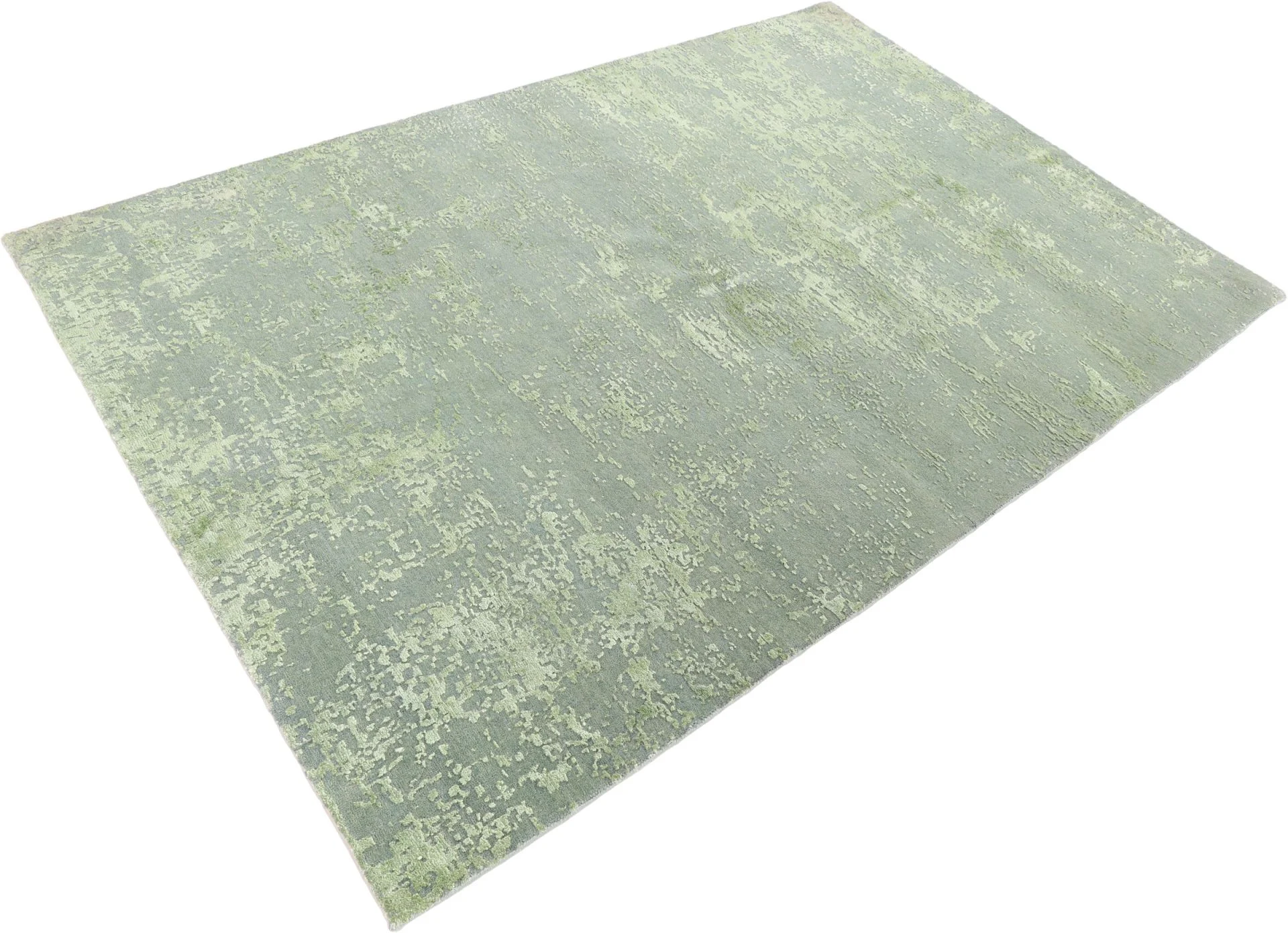 Hand-Knotted Wool & Silk Indian Rug, 167 × 241 cm