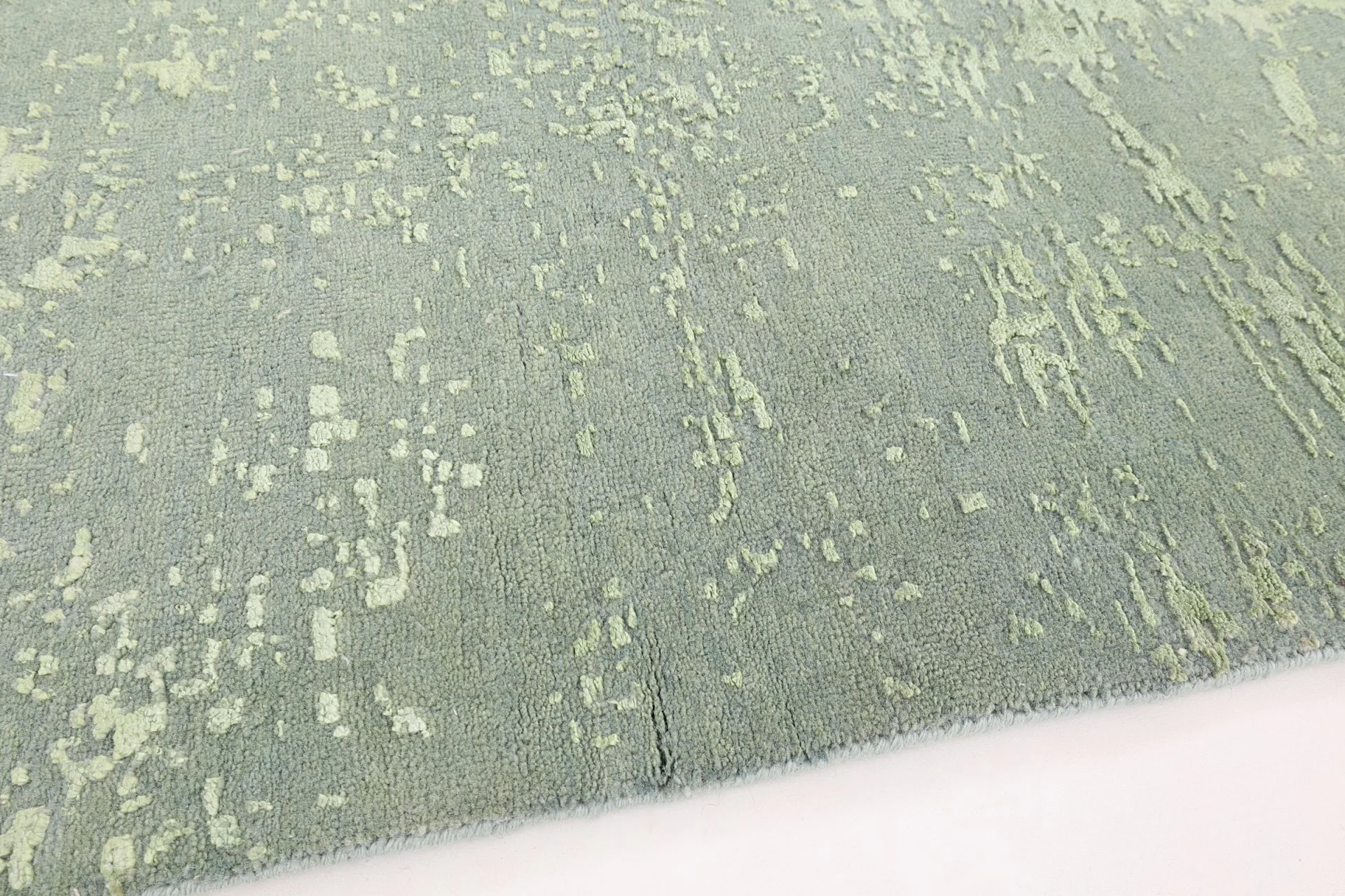 Hand-Knotted Wool & Silk Indian Rug, 167 × 241 cm