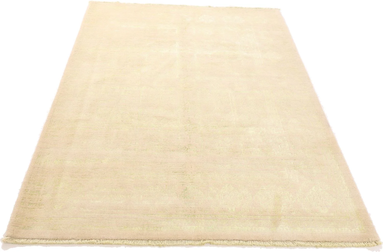 Hand-Knotted Wool & Silk Indian Rug, 181 × 240 cm