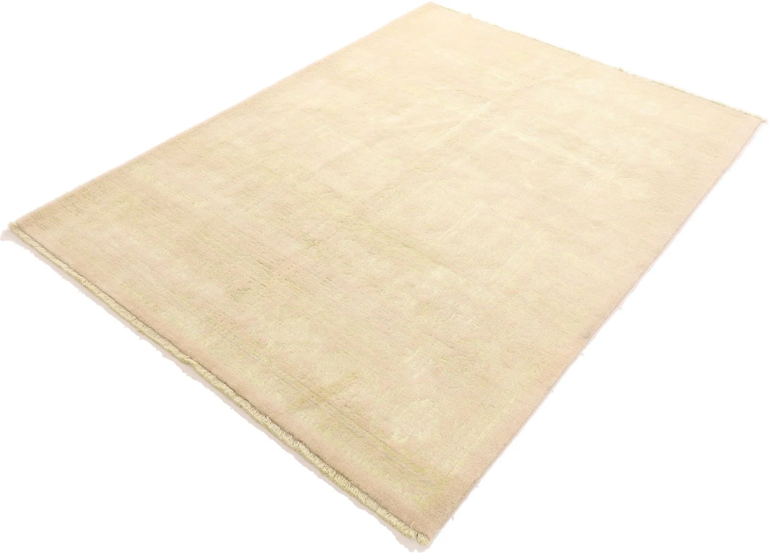 Hand-Knotted Wool & Silk Indian Rug, 181 × 240 cm