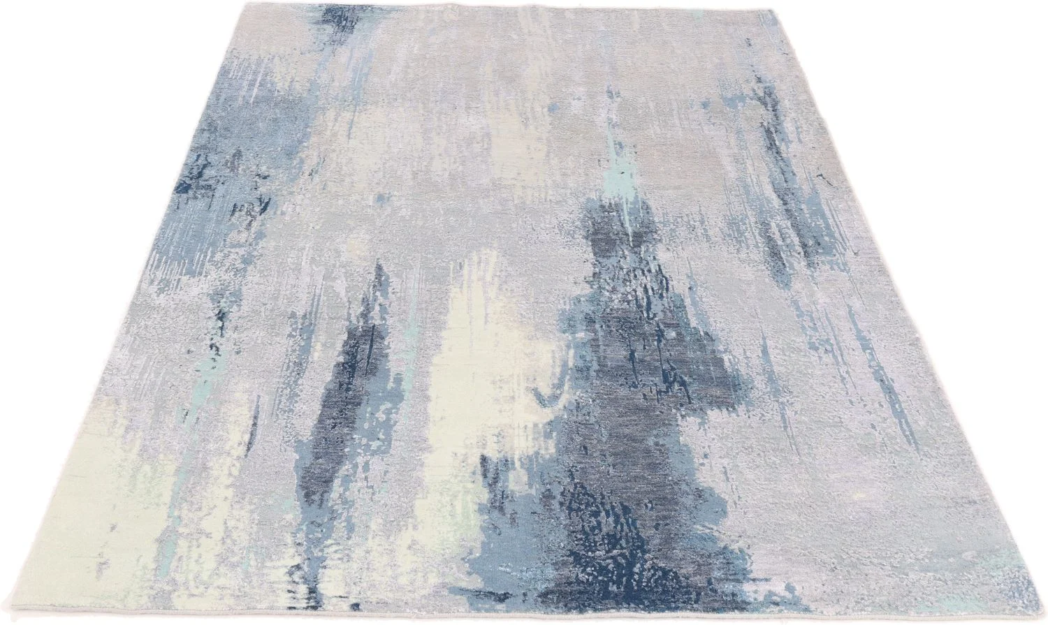 Hand-Knotted Wool & Silk Indian Rug, 172 × 247 cm