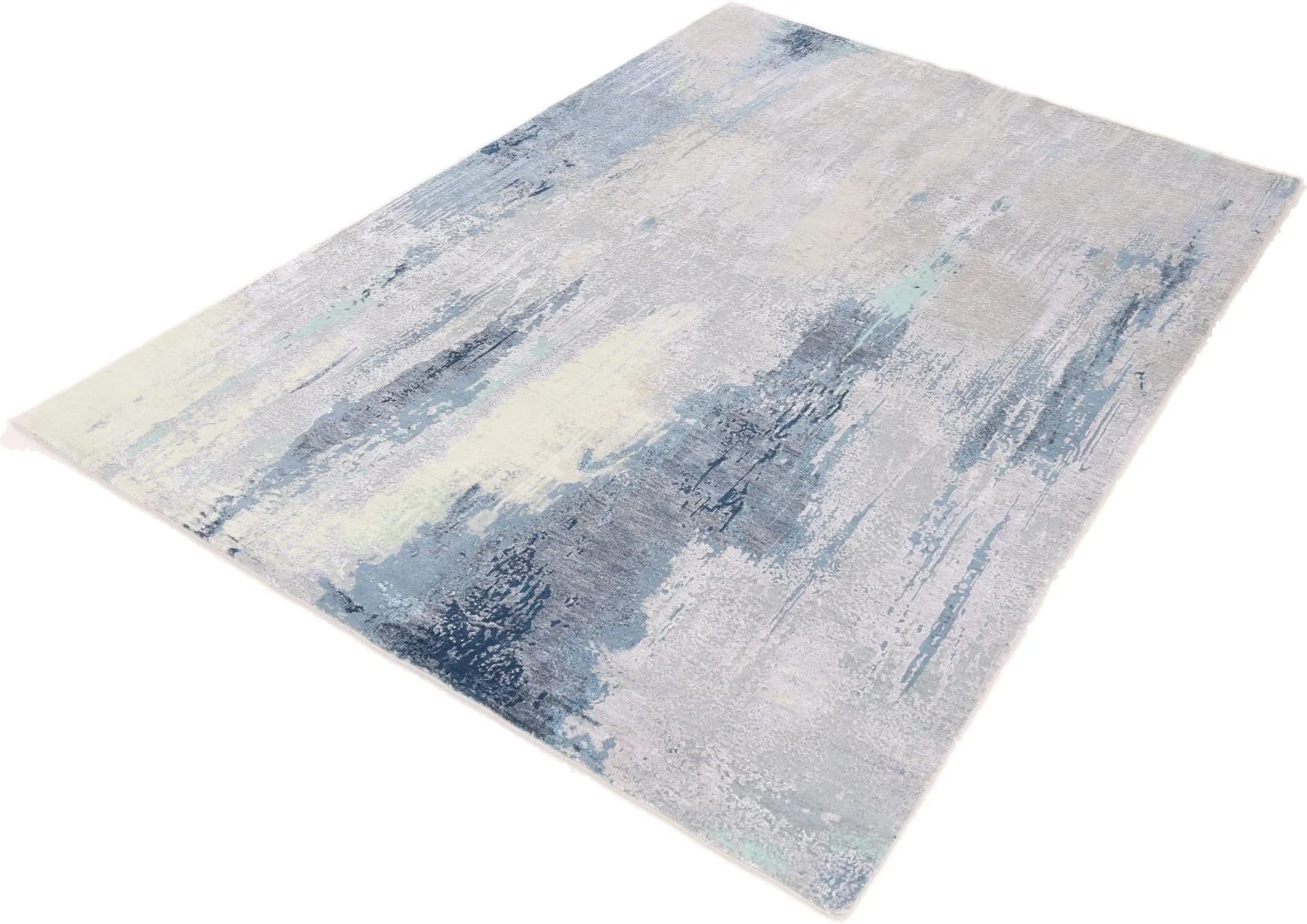 Hand-Knotted Wool & Silk Indian Rug, 172 × 247 cm