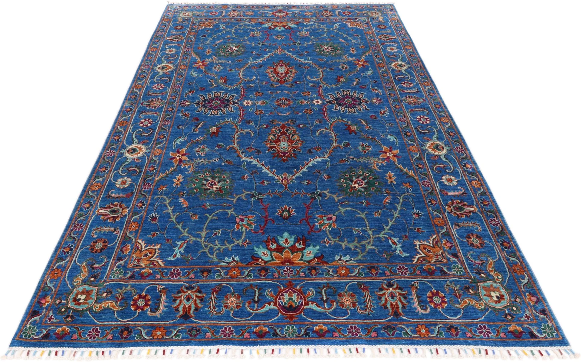 Hand-Knotted Wool Samarkand Pakistani Rug, 202 × 322 cm