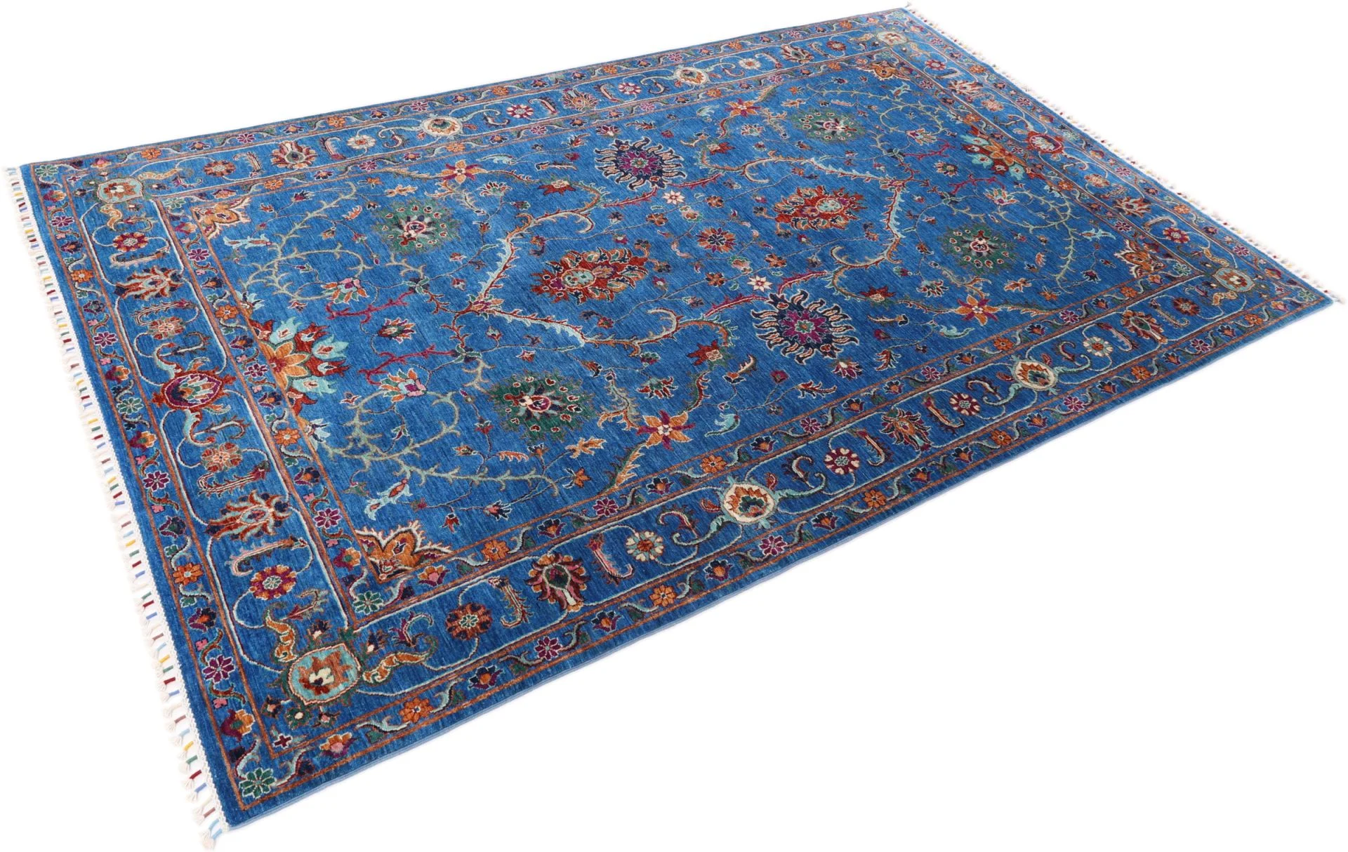 Hand-Knotted Wool Samarkand Pakistani Rug, 202 × 322 cm