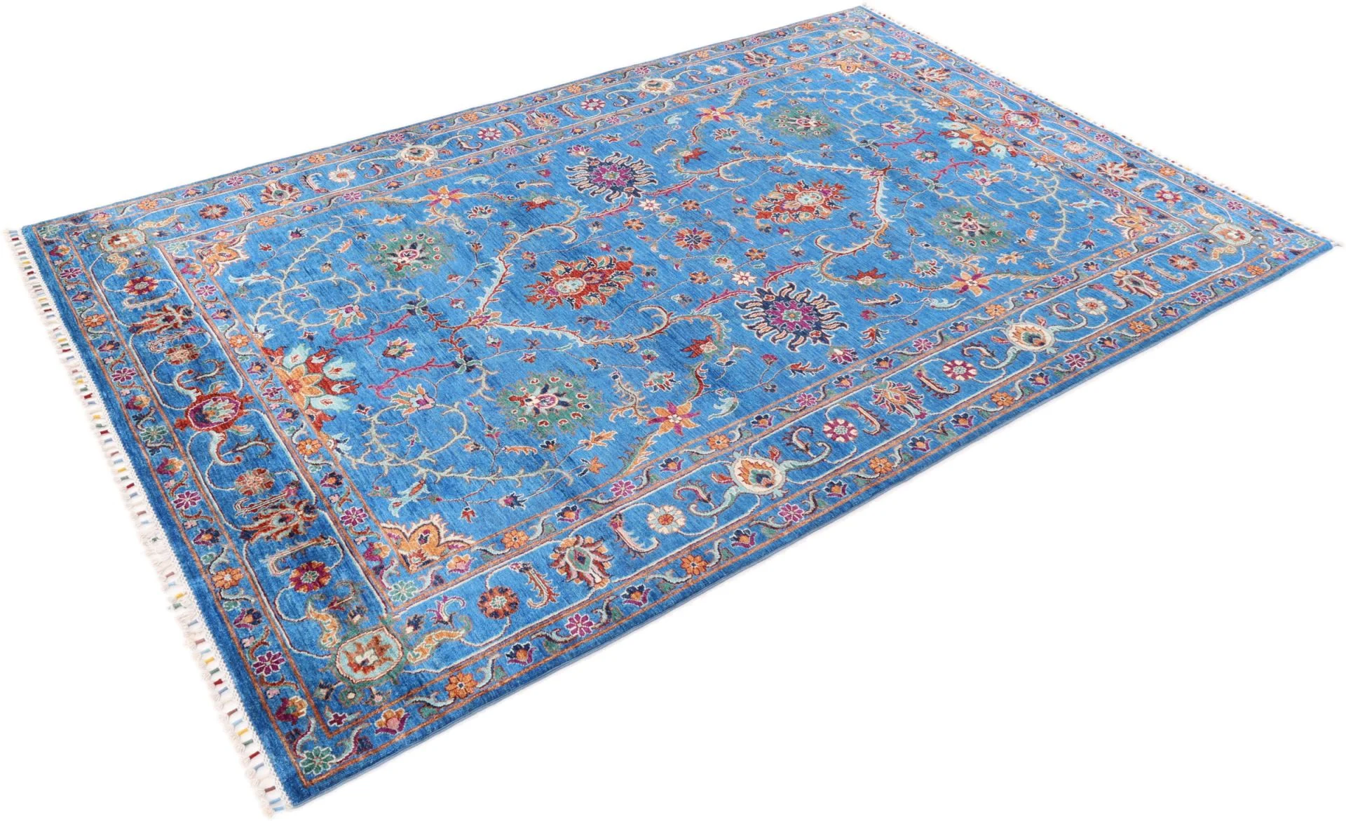 Hand-Knotted Wool Samarkand Pakistani Rug, 202 × 322 cm