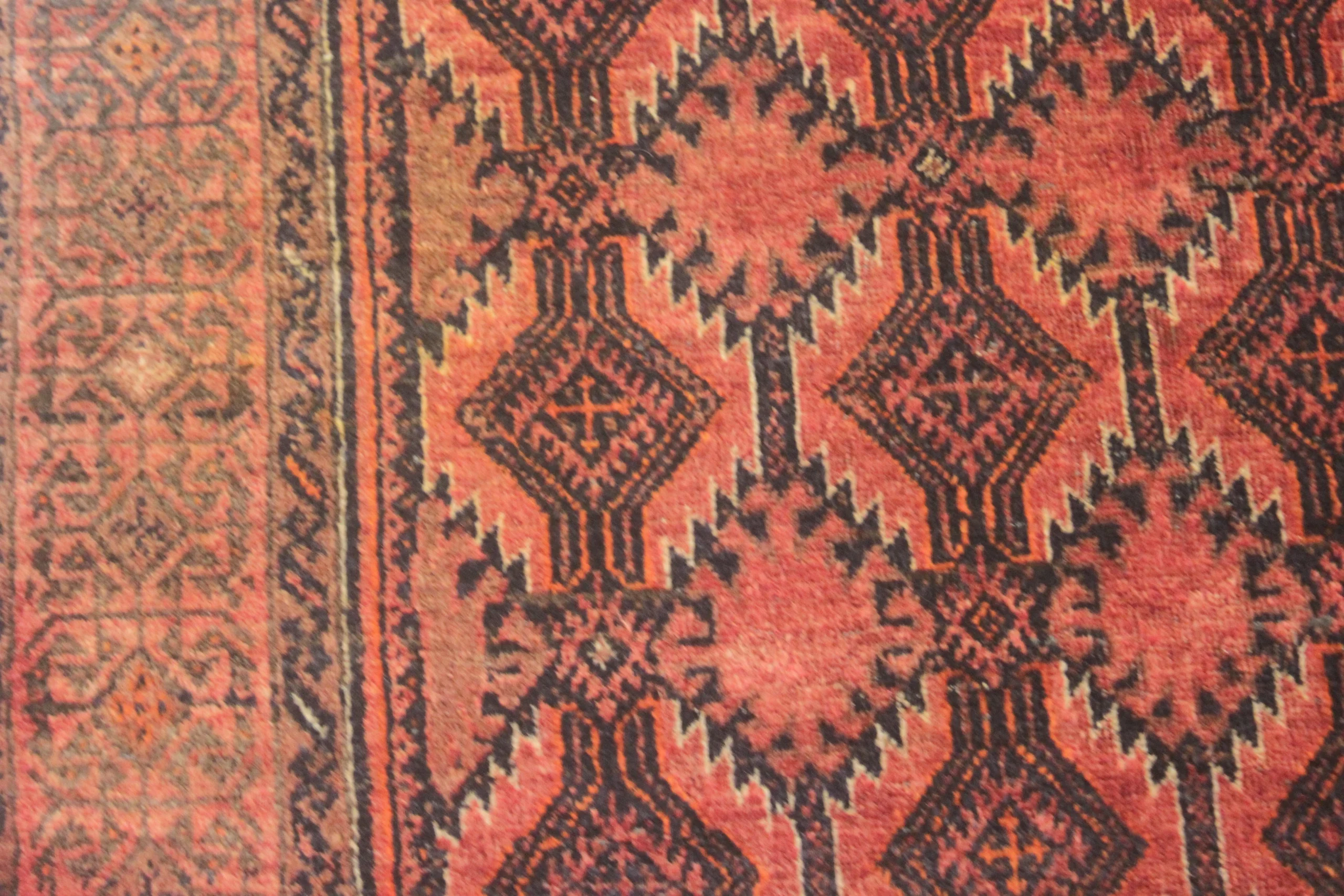 perserteppich-belutsch-189-x-96-cm-wolle-handgeknupft-rot-orange-8-scaled Hand-Knotted Wool Baluch Persian Rug, 189 × 96 cm