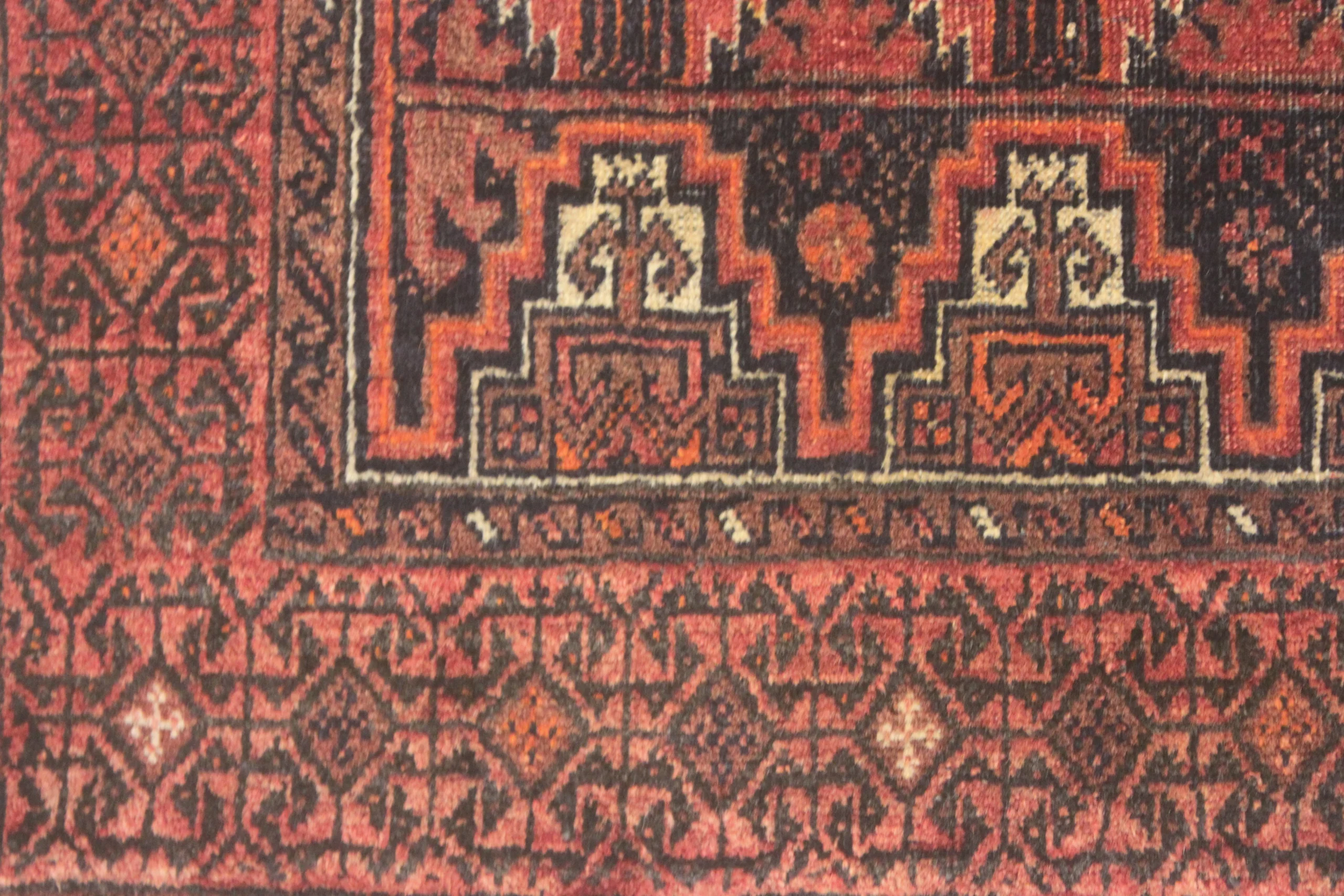 perserteppich-belutsch-189-x-96-cm-wolle-handgeknupft-rot-orange-12-scaled Hand-Knotted Wool Baluch Persian Rug, 189 × 96 cm