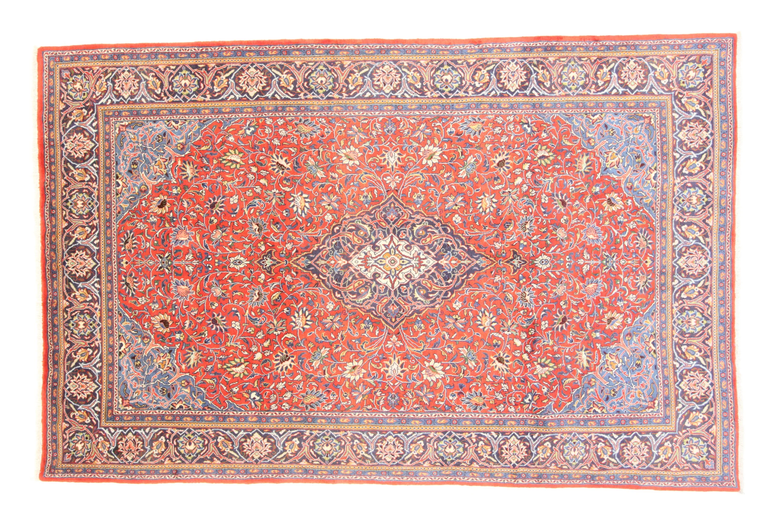 Hand-Knotted Wool Sarouk Persian Rug, 312 × 200 cm