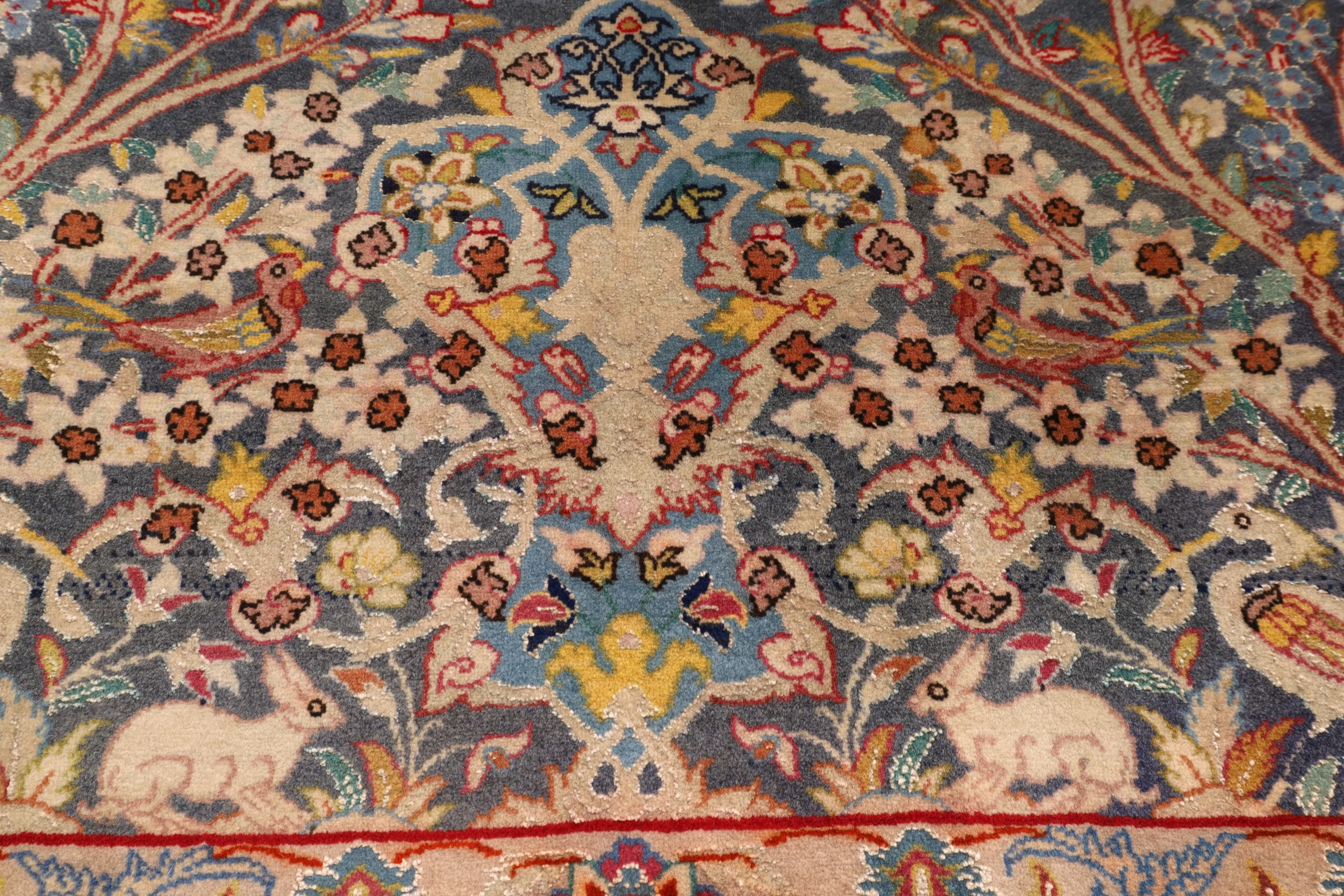 Hand-Knotted Wool & Silk Isfahan Persian Rug, 92 × 70 cm