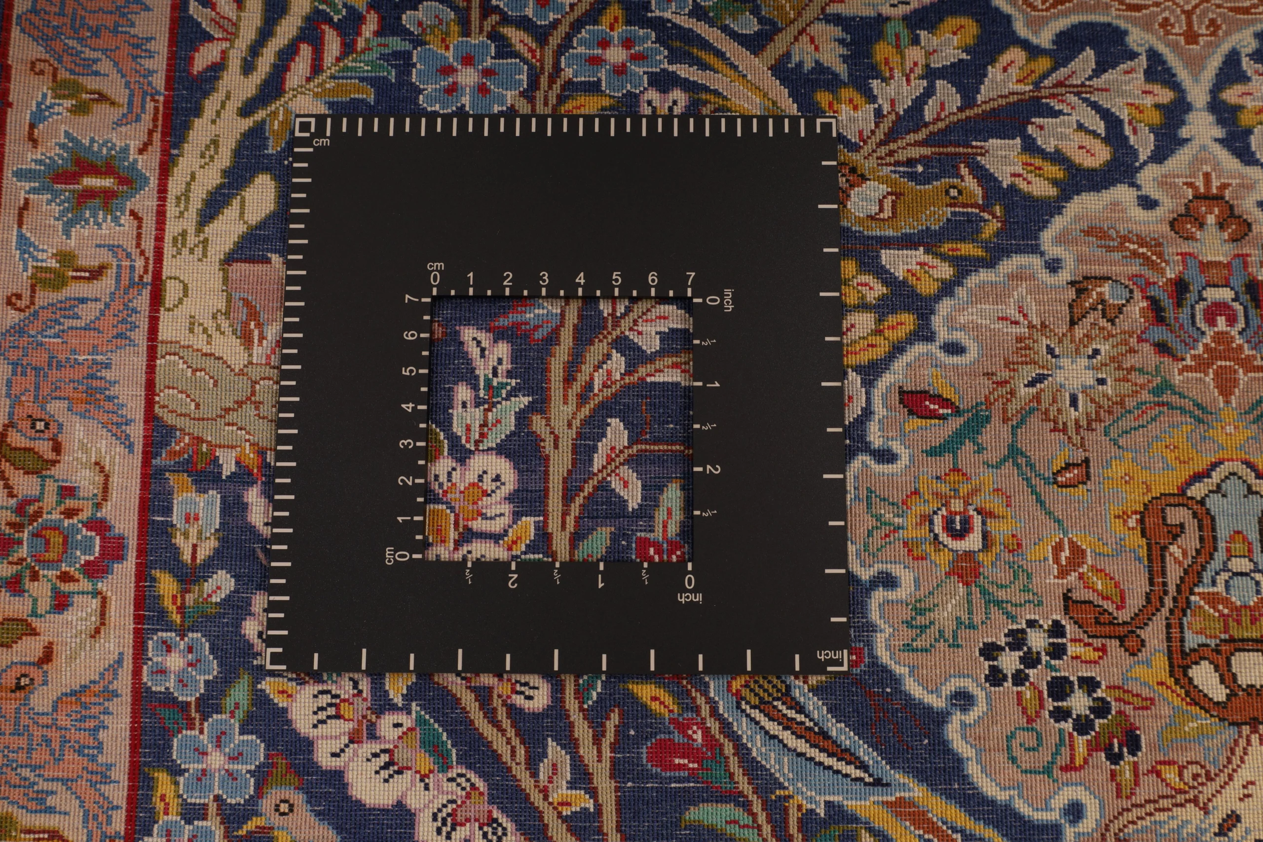 Hand-Knotted Wool & Silk Isfahan Persian Rug, 92 × 70 cm