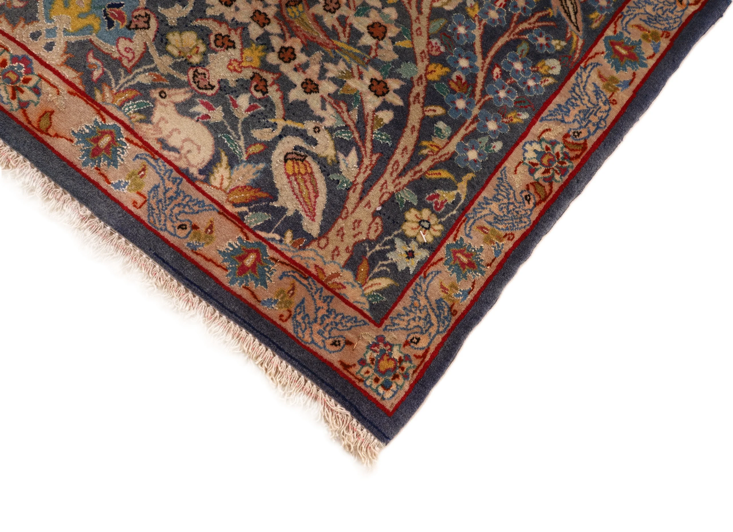 Hand-Knotted Wool & Silk Isfahan Persian Rug, 92 × 70 cm