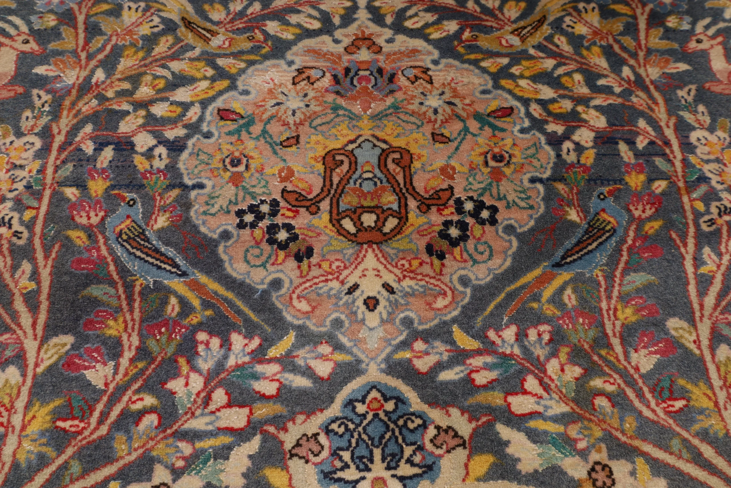 Hand-Knotted Wool & Silk Isfahan Persian Rug, 92 × 70 cm