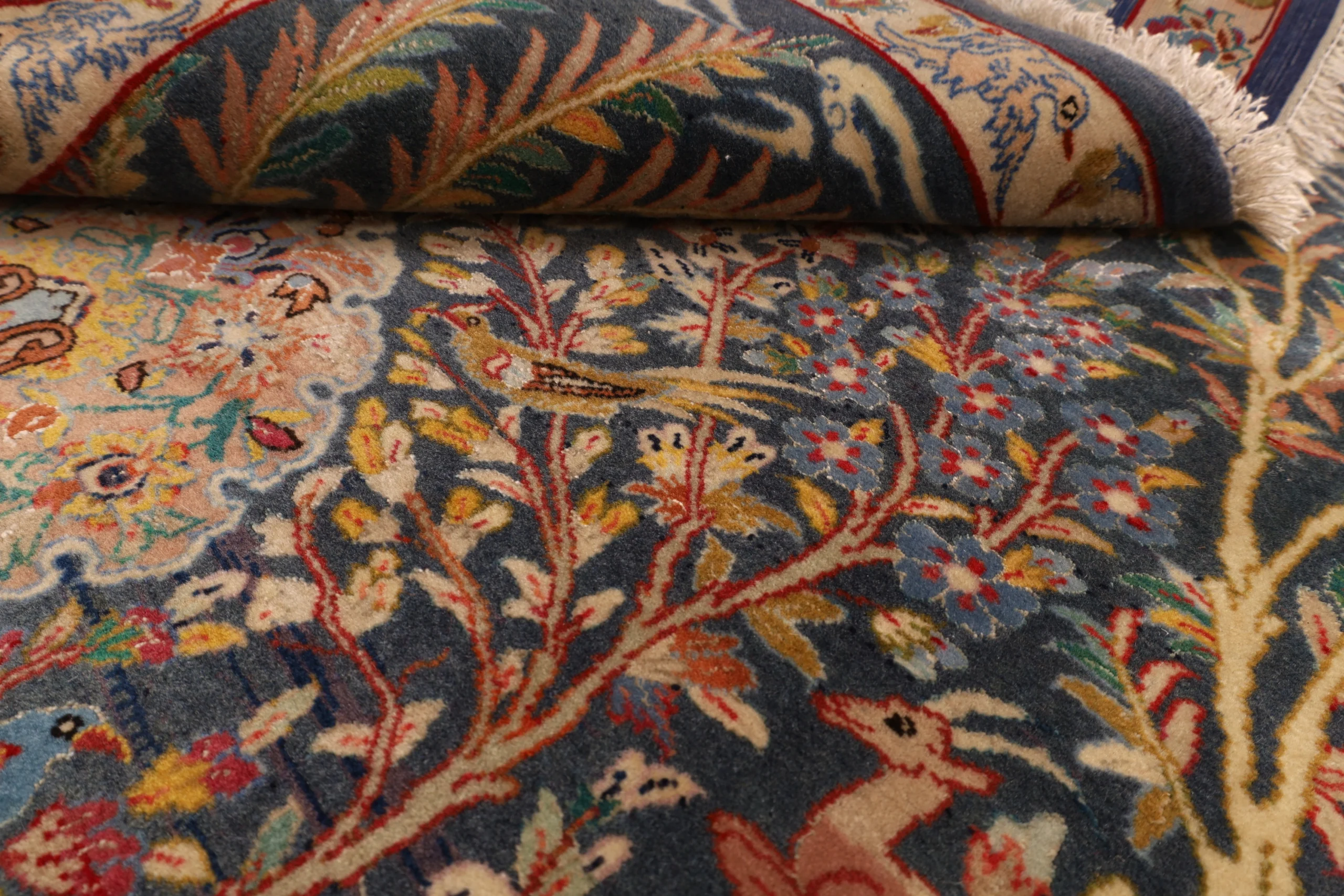 Hand-Knotted Wool & Silk Isfahan Persian Rug, 92 × 70 cm