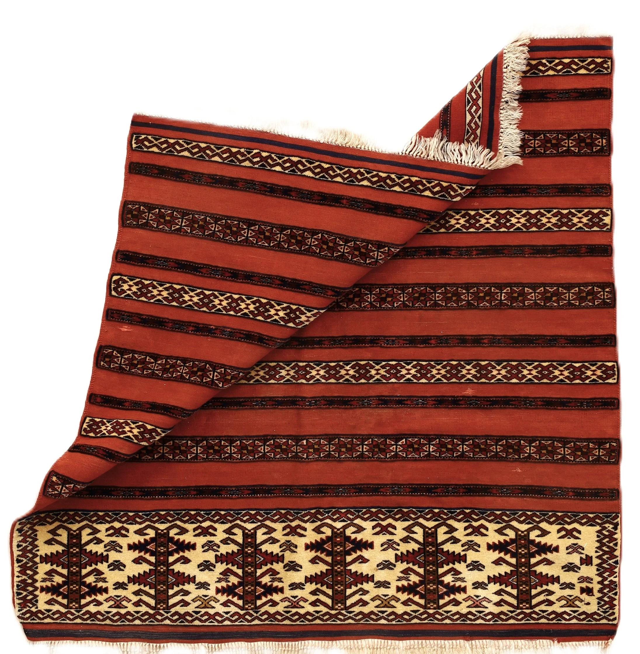 Turkmen Persian Rug — hand-knotted, 109 × 105 cm, Wool