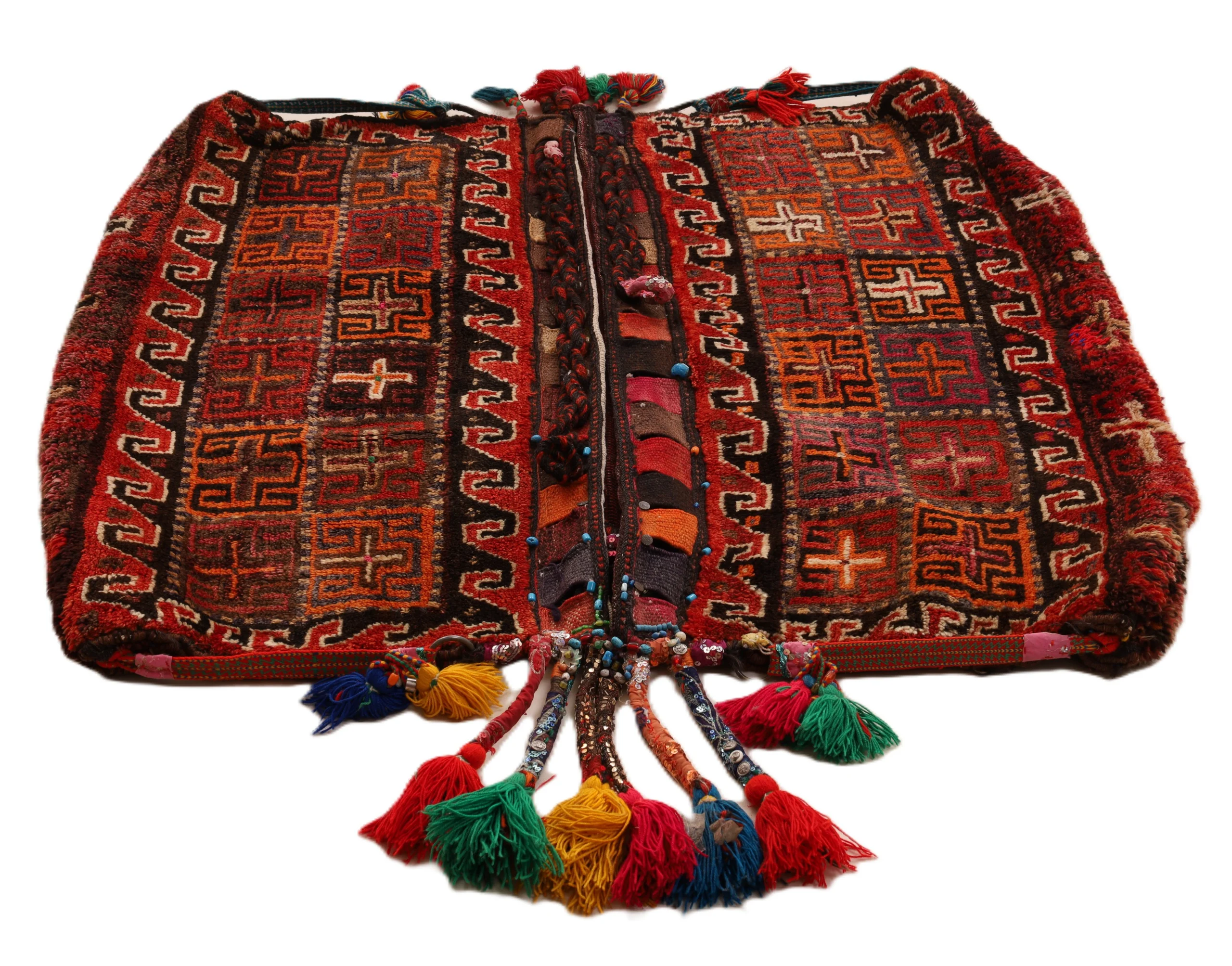 Hand-Knotted Wool Qashqai Persian Rug, 138 × 127 cm