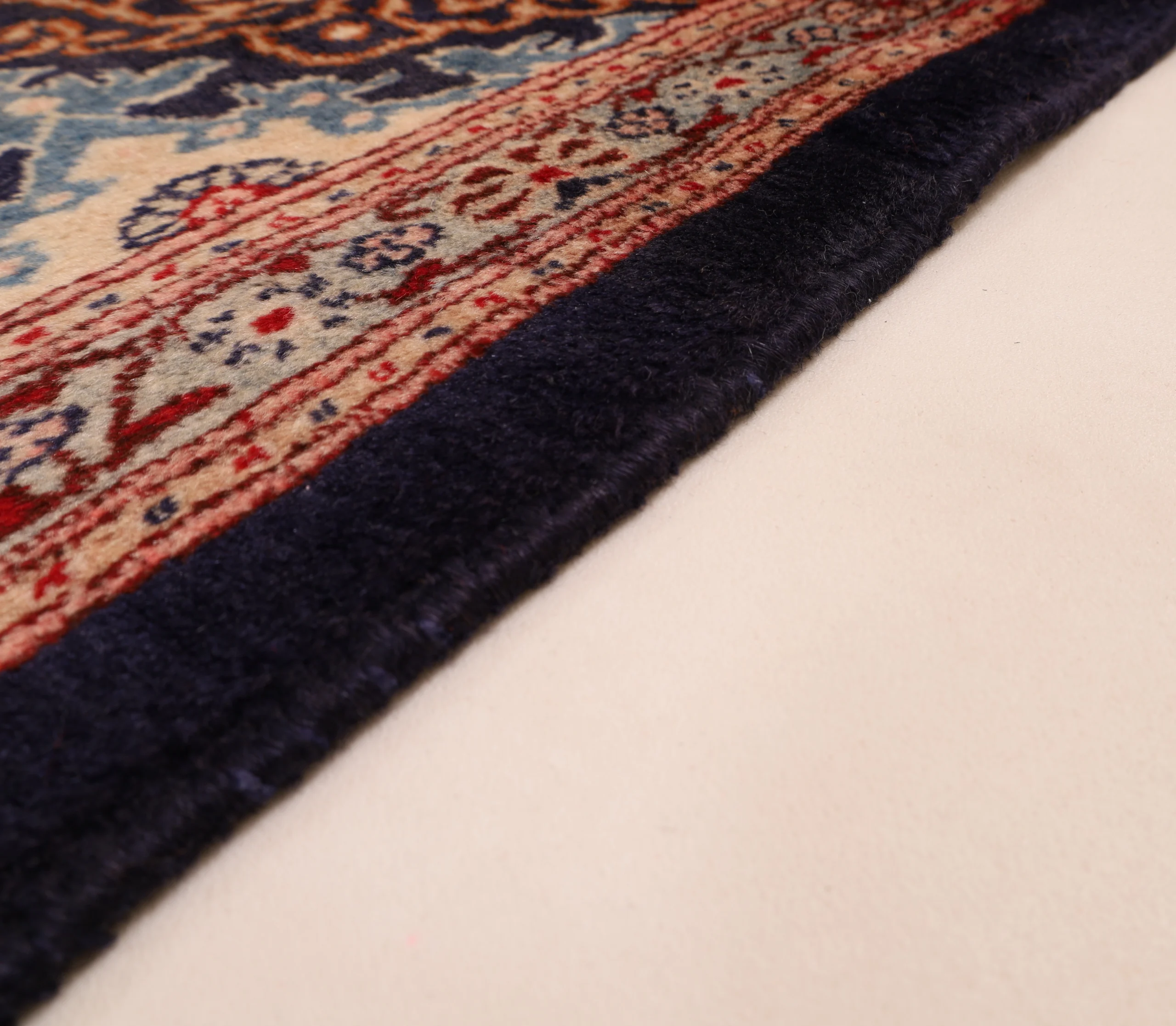 Hand-Knotted Wool Moud Persian Rug, 350 × 248 cm