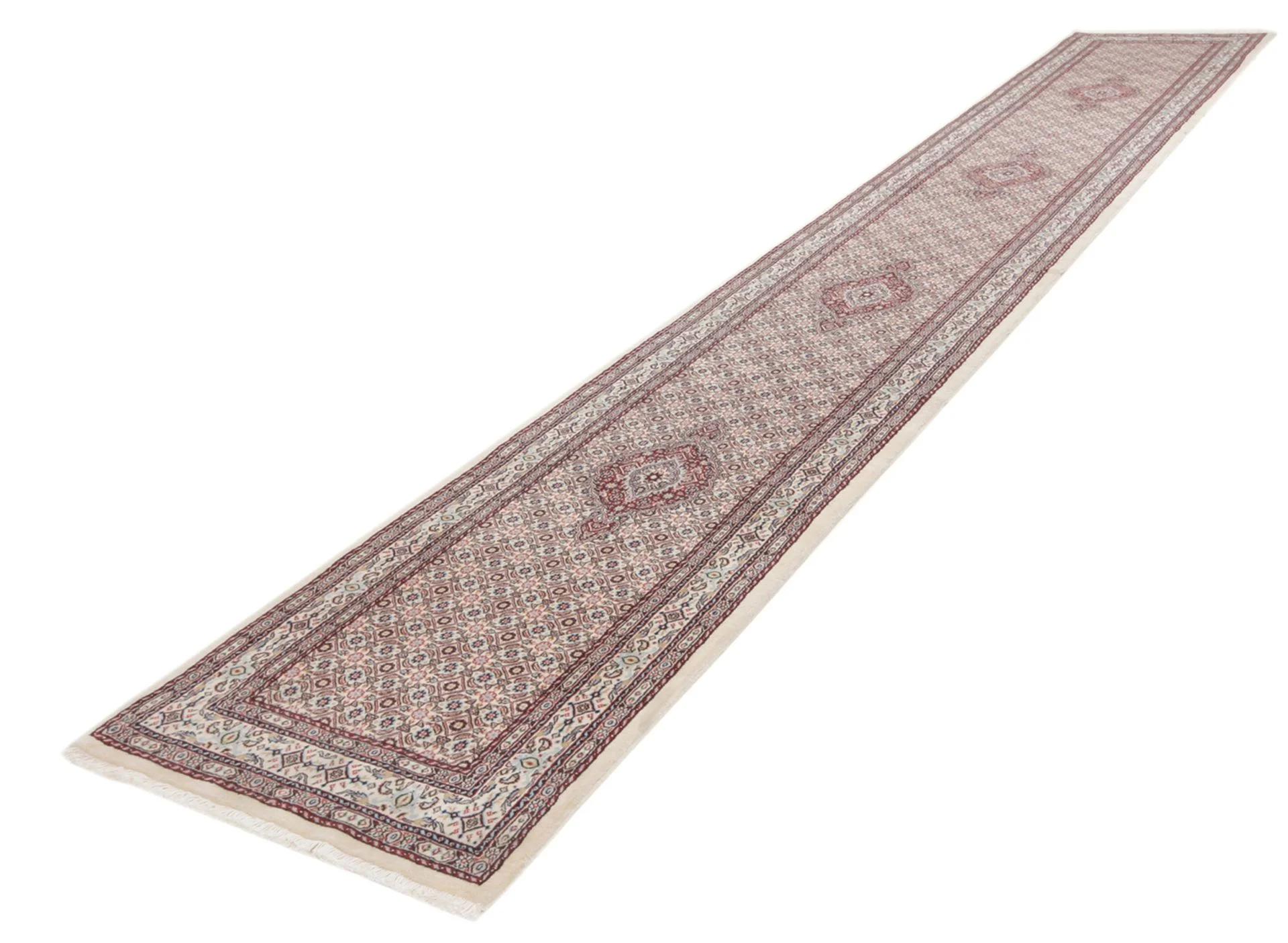 Hand-Knotted Wool Moud Persian Rug, 80 × 500 cm