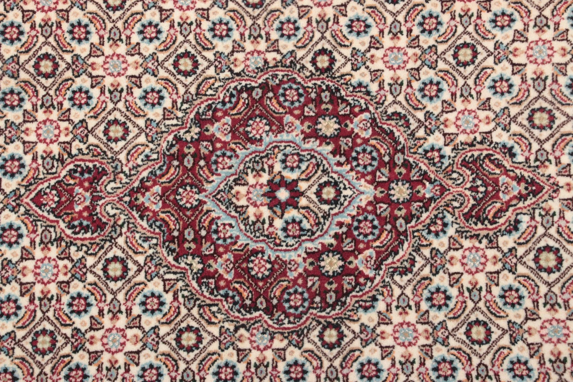 Hand-Knotted Wool & Silk Moud Persian Rug, 83 × 395 cm