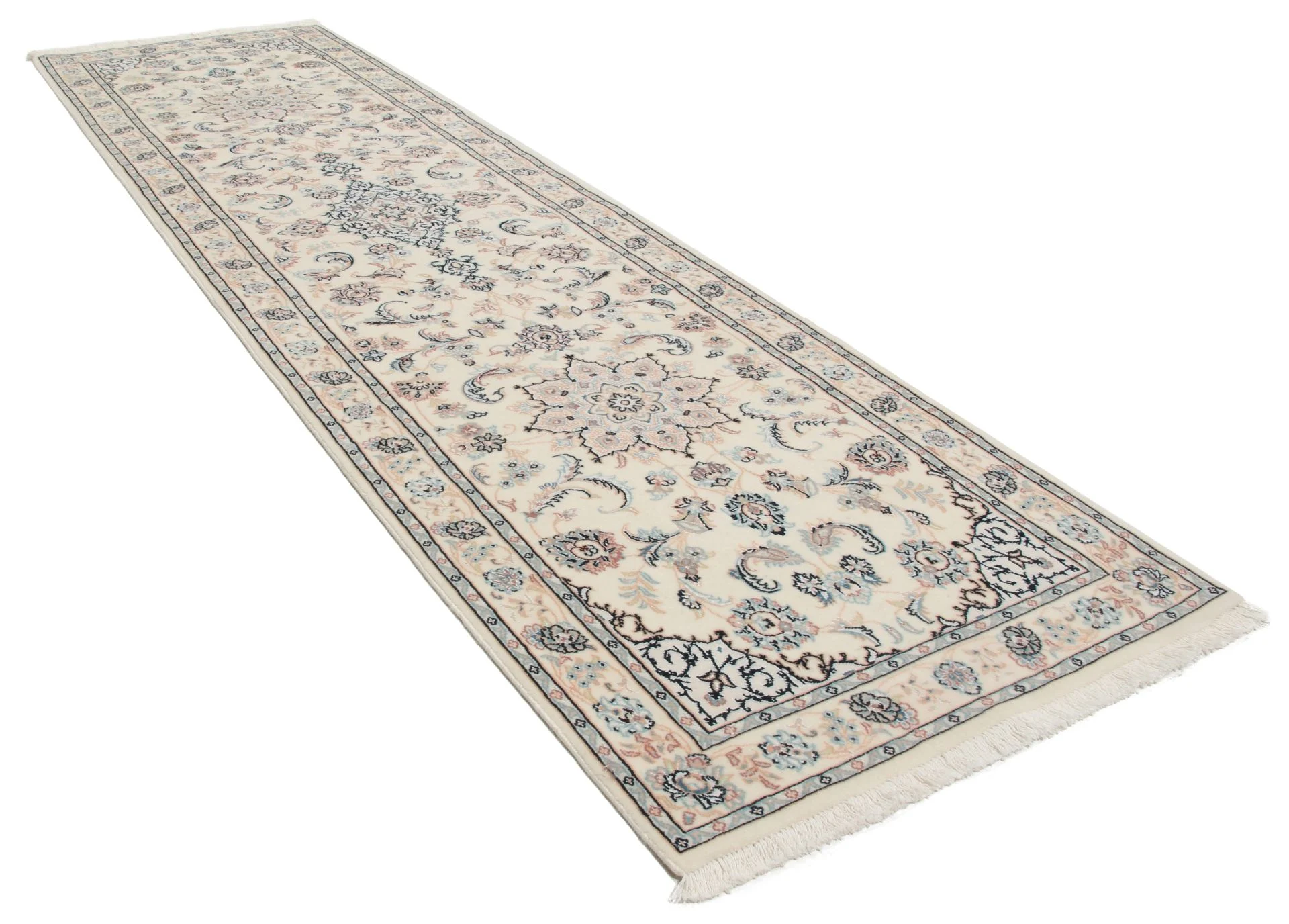 Persian Rug 80 × 305 cm, Wool & Silk, hand-knotted