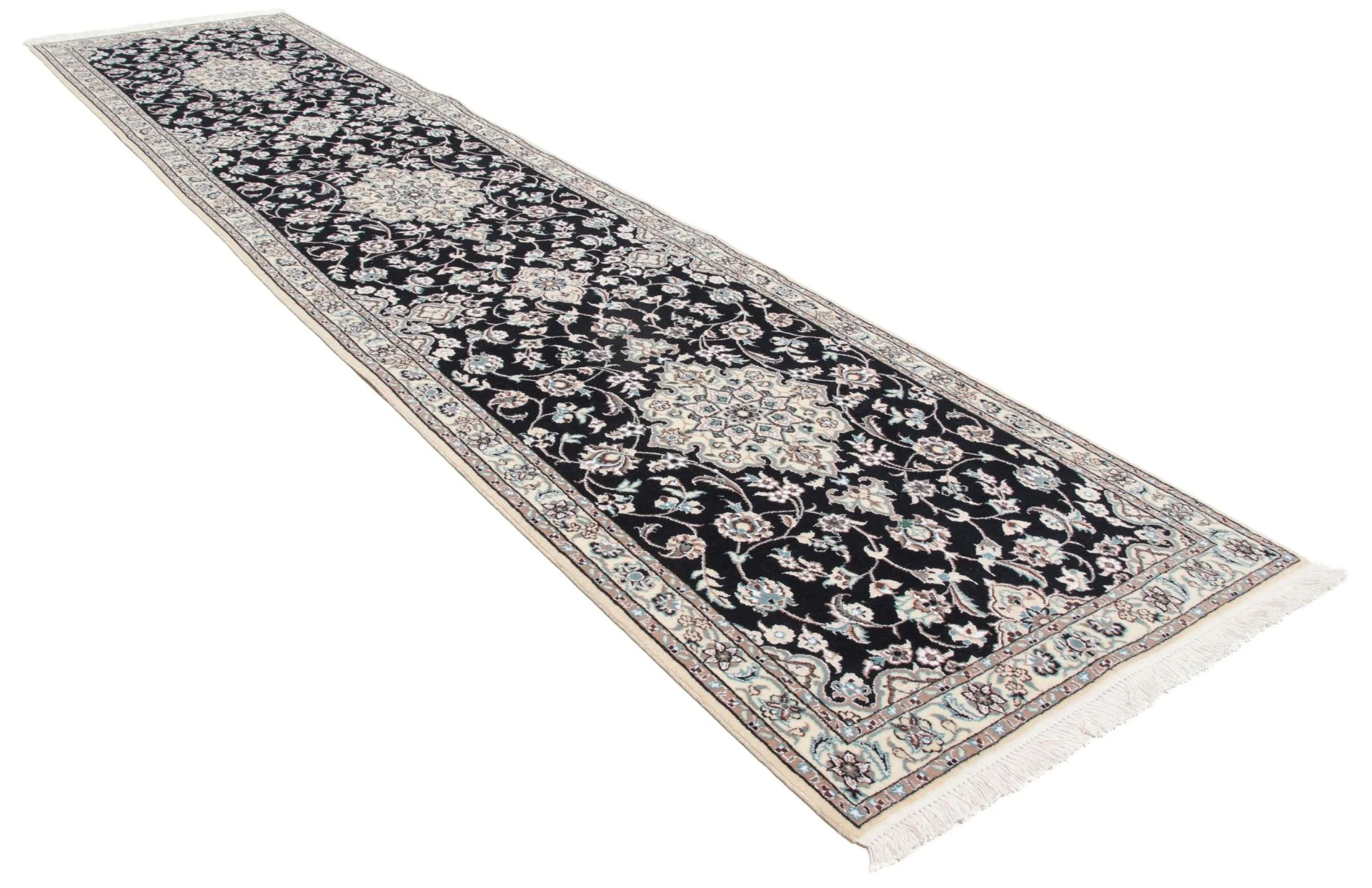 Hand-Knotted Wool & Silk Tabriz Persian Rug, 70 × 310 cm