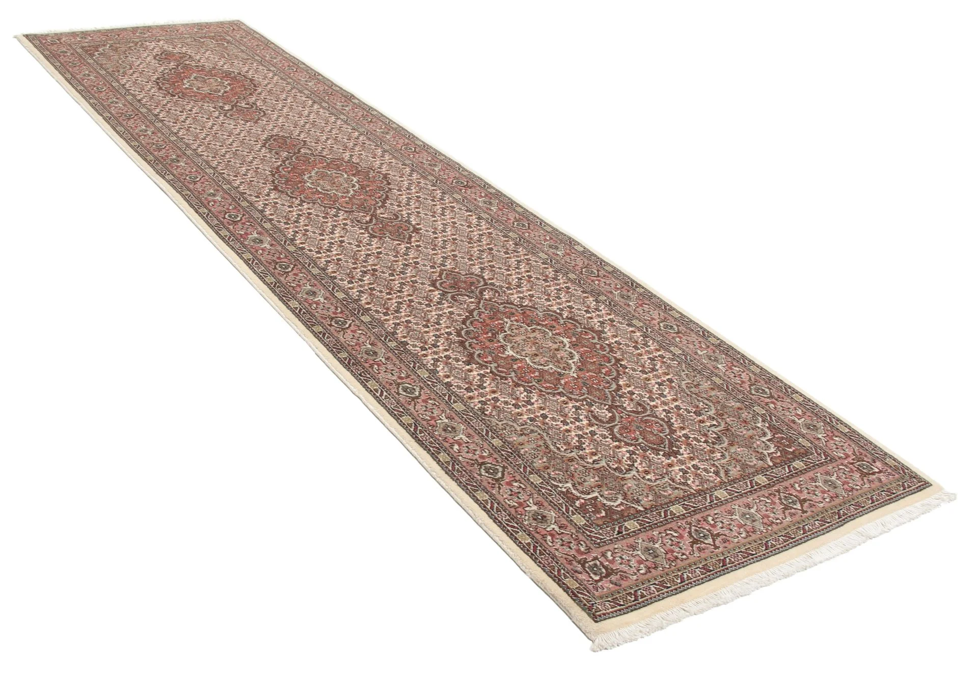 Tabriz Persian Rug — hand-knotted, 80 × 300 cm, Wool & Silk