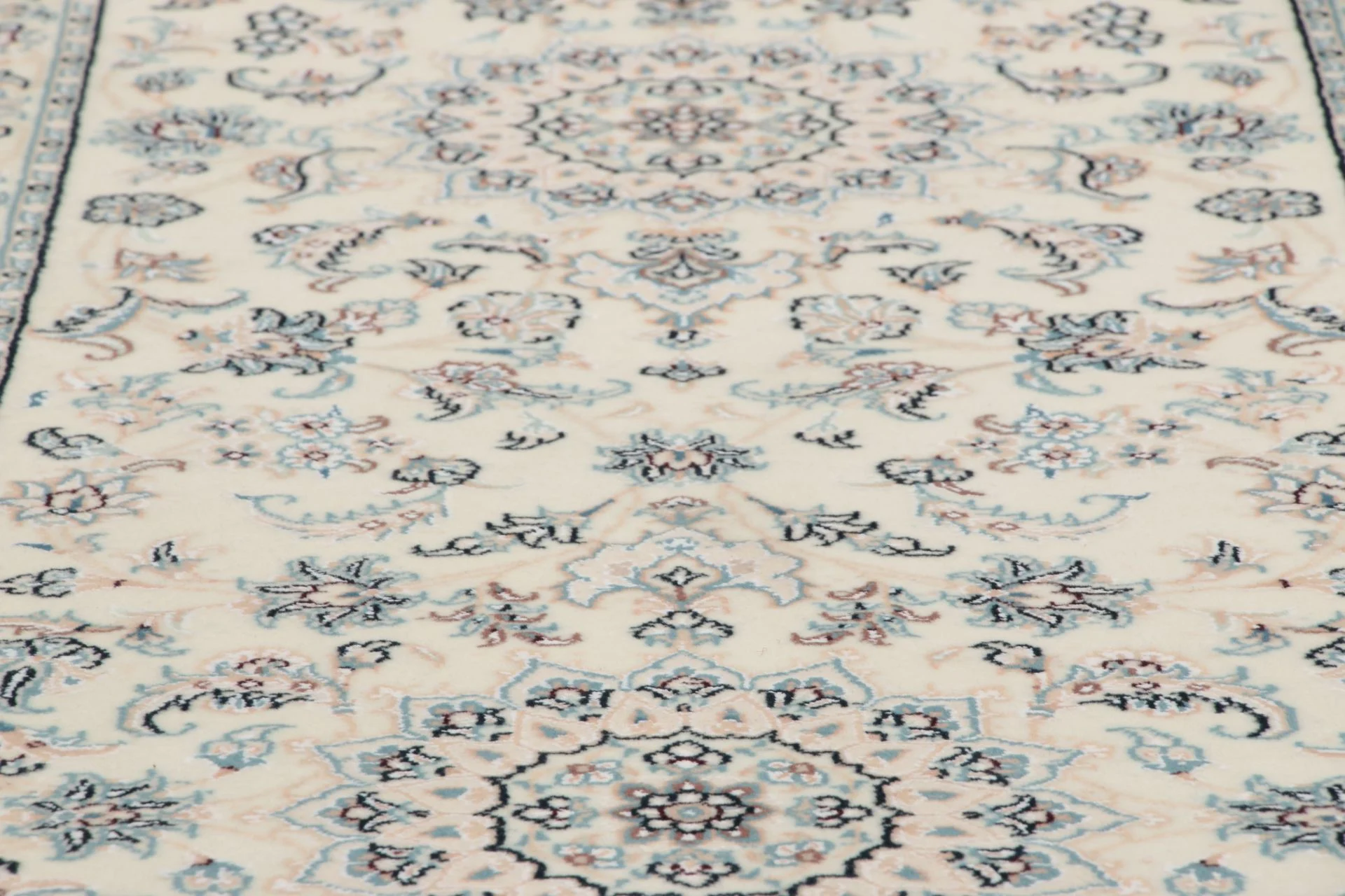 Hand-Knotted Wool & Silk Nain Persian Rug, 77 × 312 cm