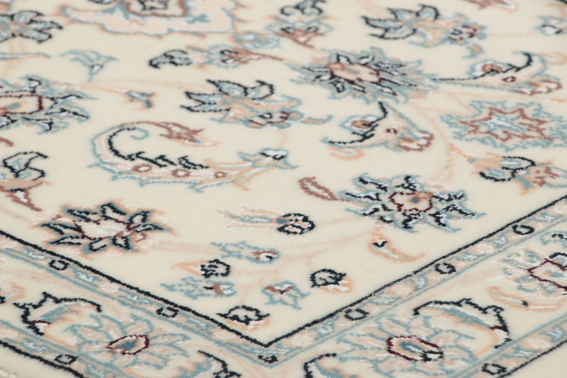 Hand-Knotted Wool & Silk Nain Persian Rug, 77 × 312 cm