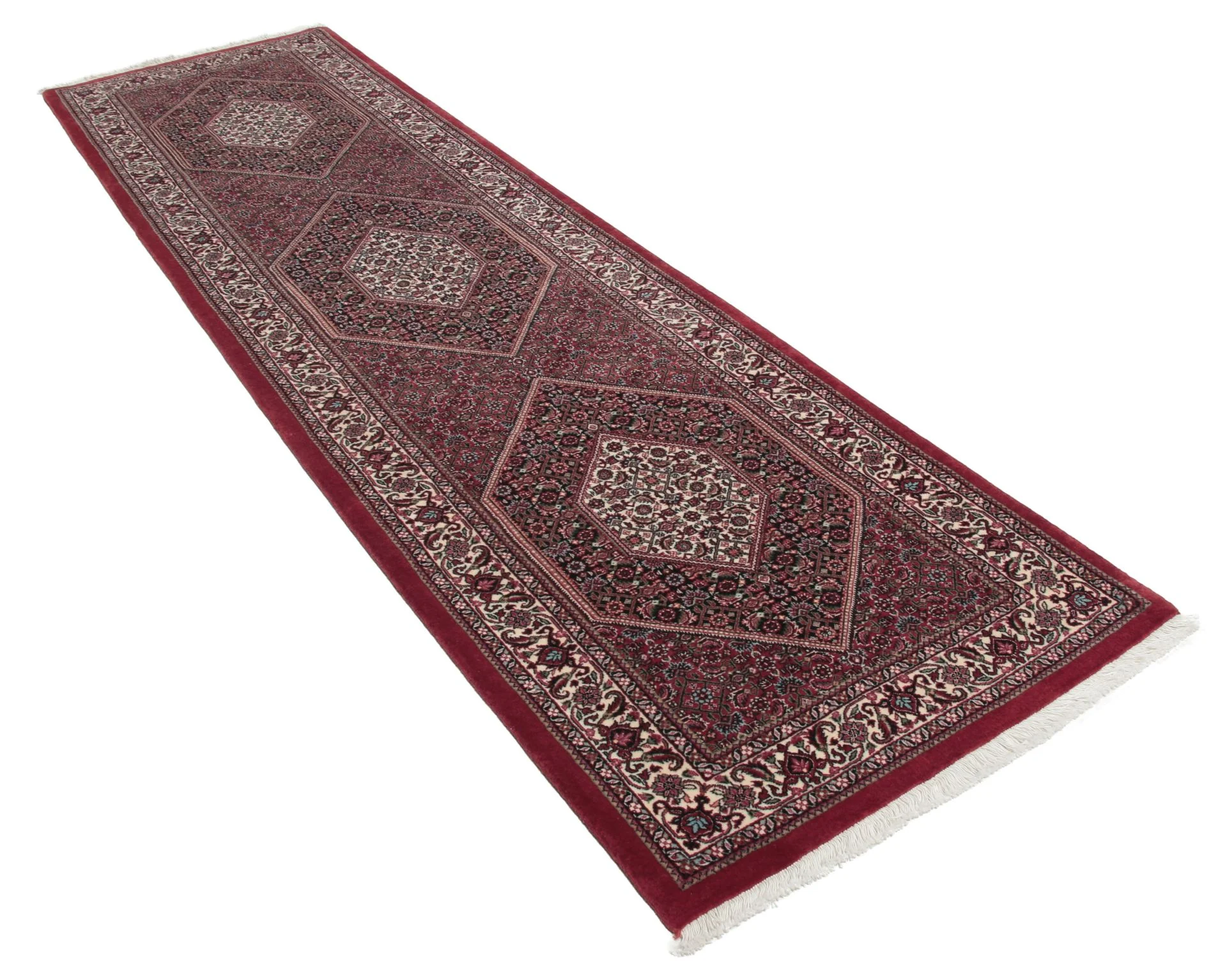 Hand-Knotted Wool & Silk Bijar Persian Rug, 82 × 305 cm