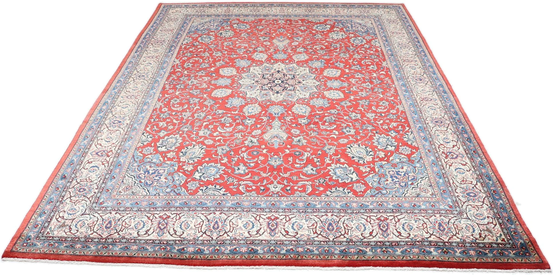 Hand-Knotted Wool Sarouk Persian Rug, 270 × 362 cm