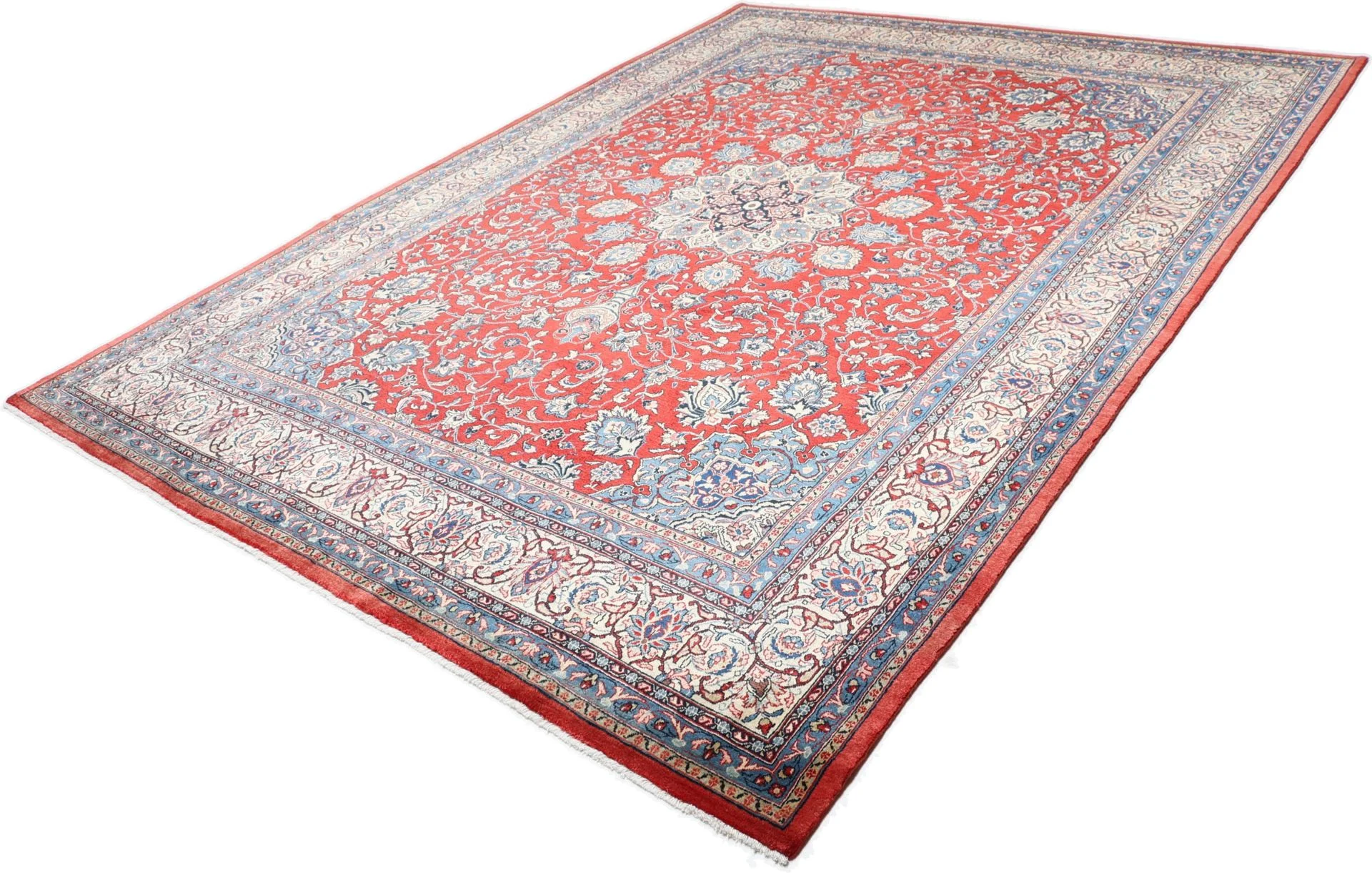 Hand-Knotted Wool Sarouk Persian Rug, 270 × 362 cm
