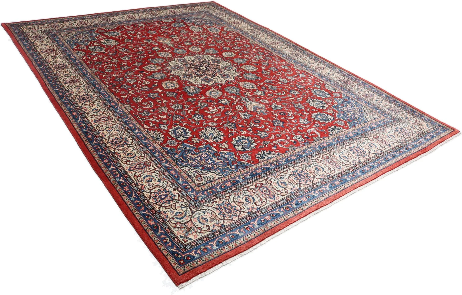 Hand-Knotted Wool Sarouk Persian Rug, 270 × 362 cm