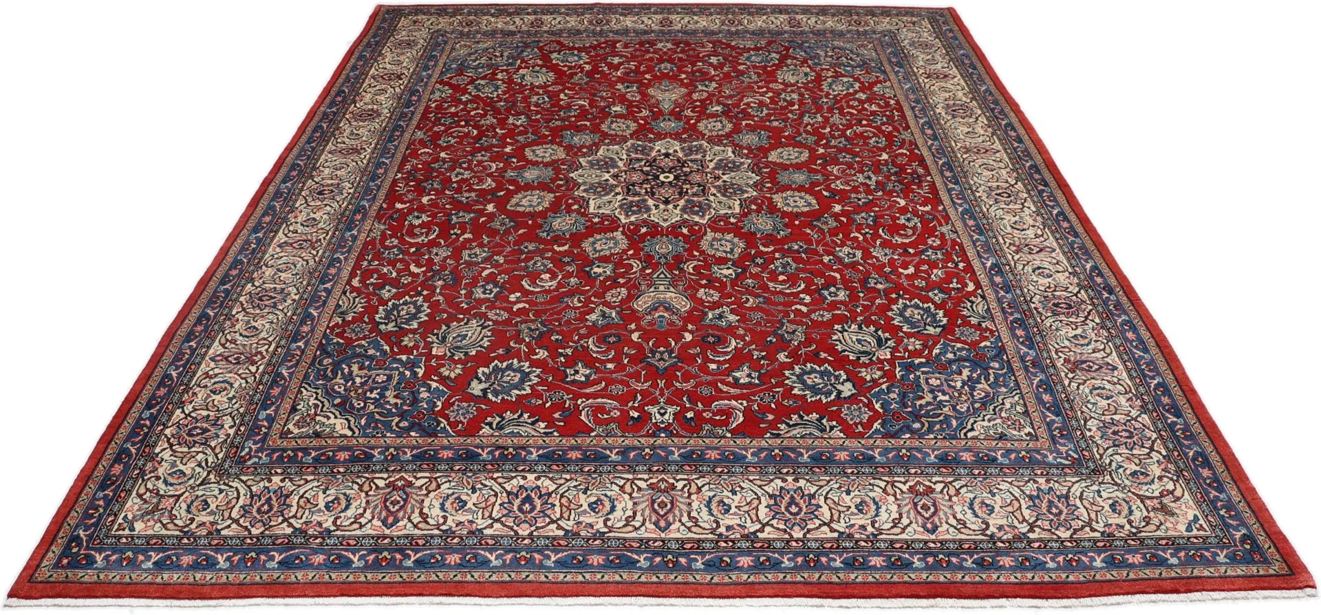 Hand-Knotted Wool Sarouk Persian Rug, 270 × 362 cm