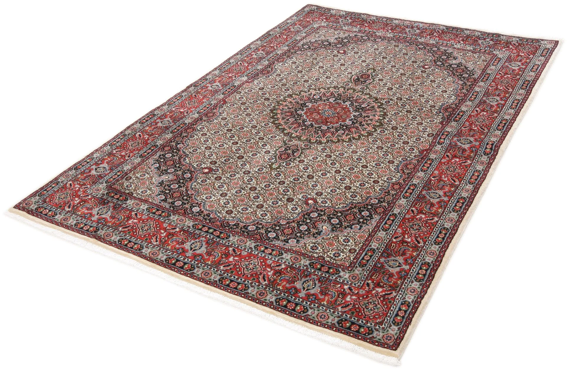 Moud Persian Rug — hand-knotted, 140 × 220 cm, Wool & Silk