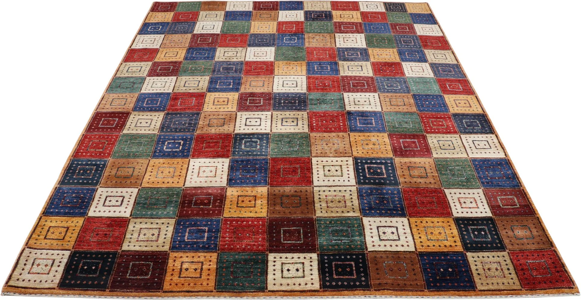 Hand-Knotted Wool Loribaft Indian Rug, 248 × 310 cm