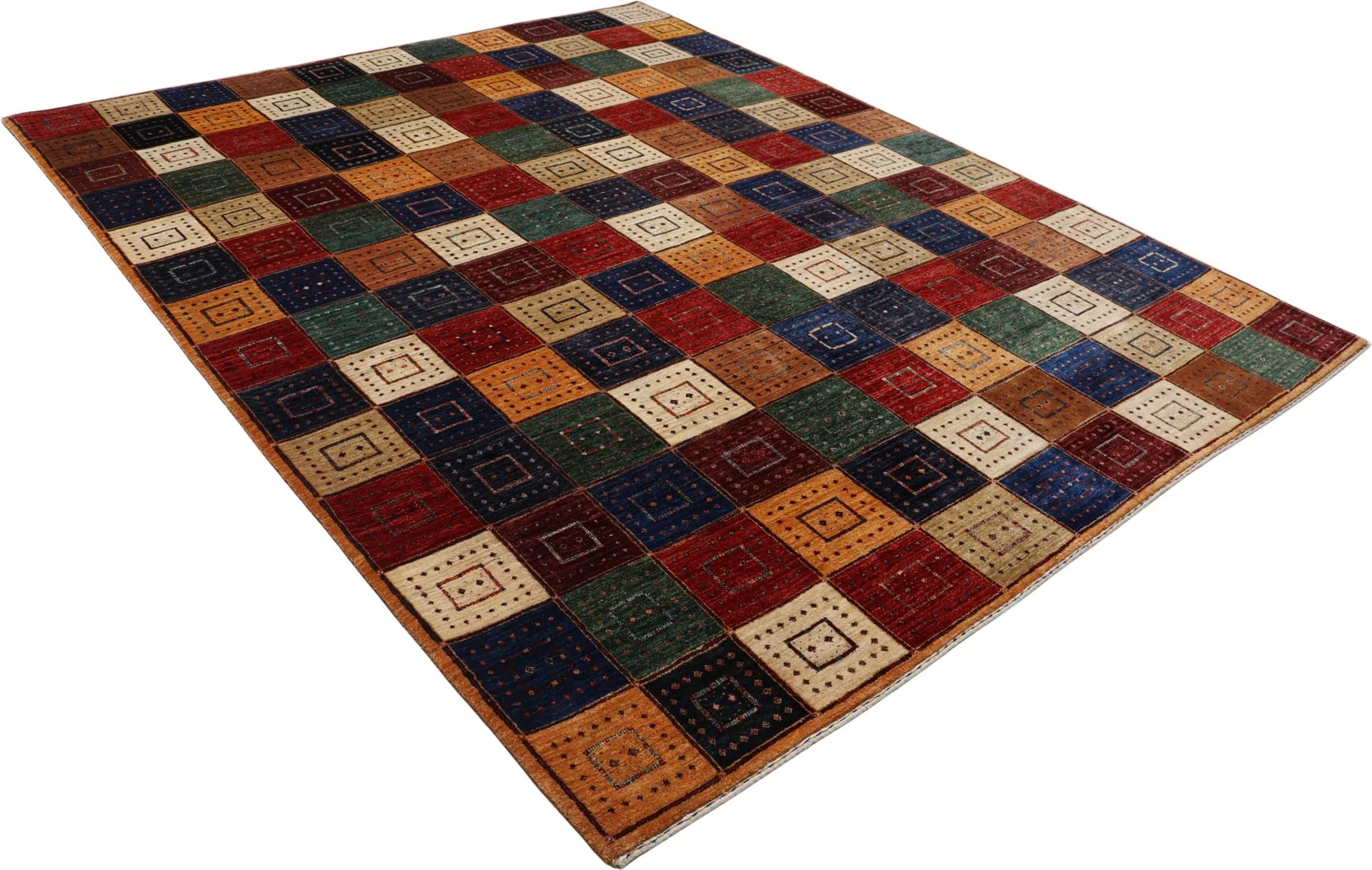 Hand-Knotted Wool Loribaft Indian Rug, 248 × 310 cm