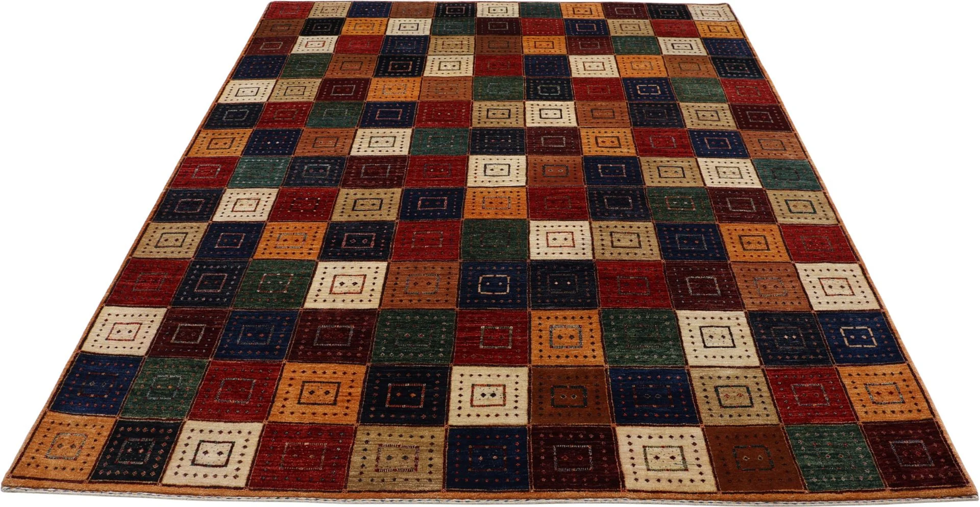 Hand-Knotted Wool Loribaft Indian Rug, 248 × 310 cm