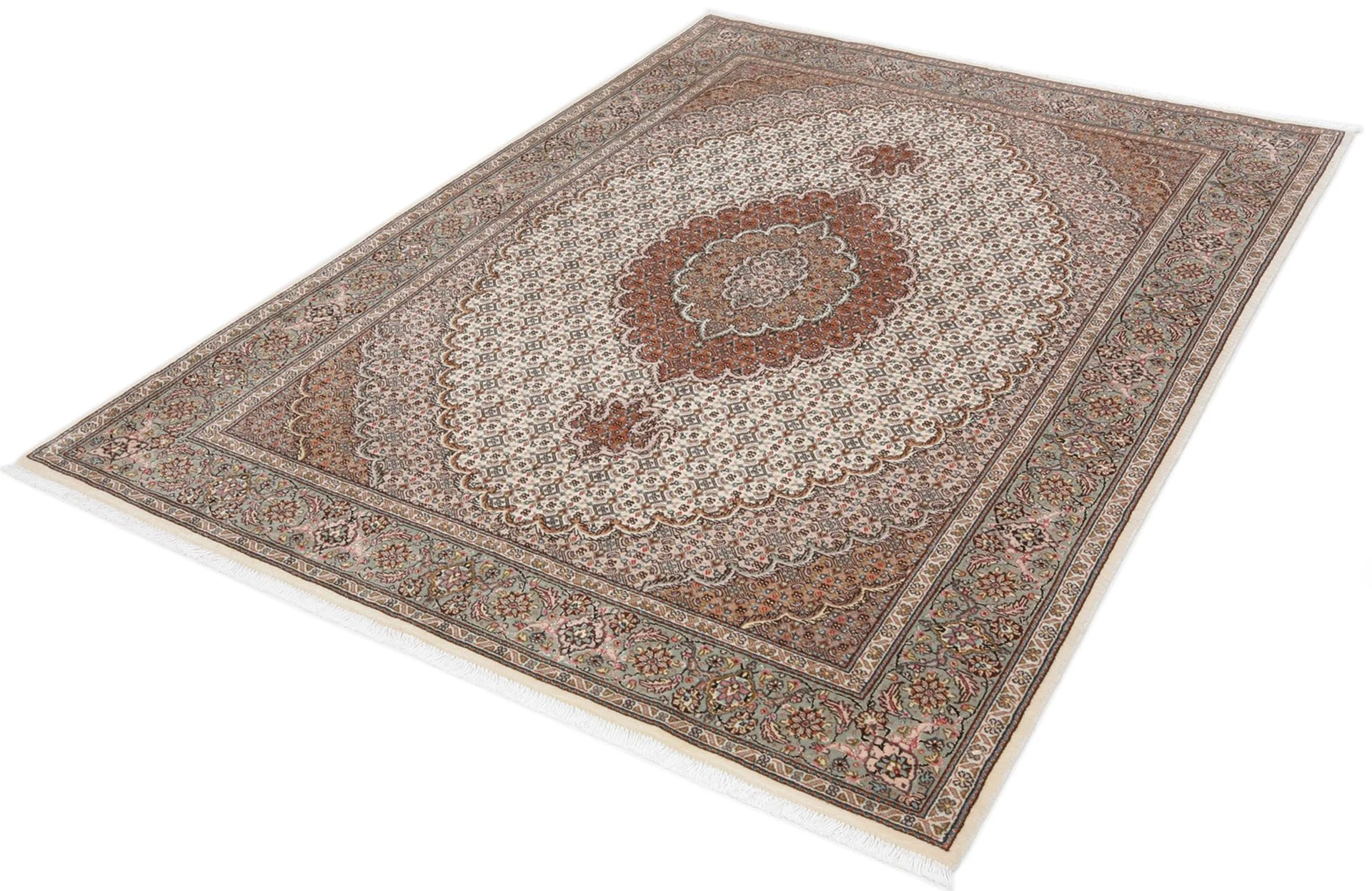 Tabriz Persian Rug — hand-knotted, 146 × 205 cm, Wool & Silk