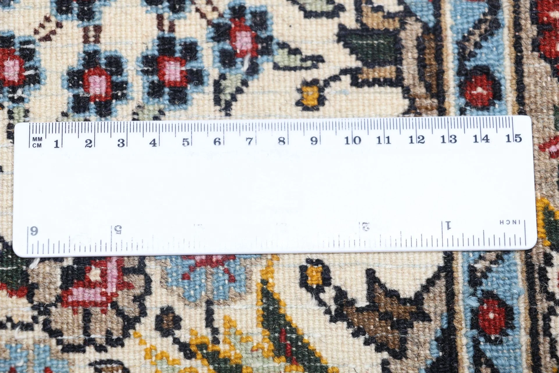 Hand-Knotted Wool Moud Persian Rug, 198 × 300 cm